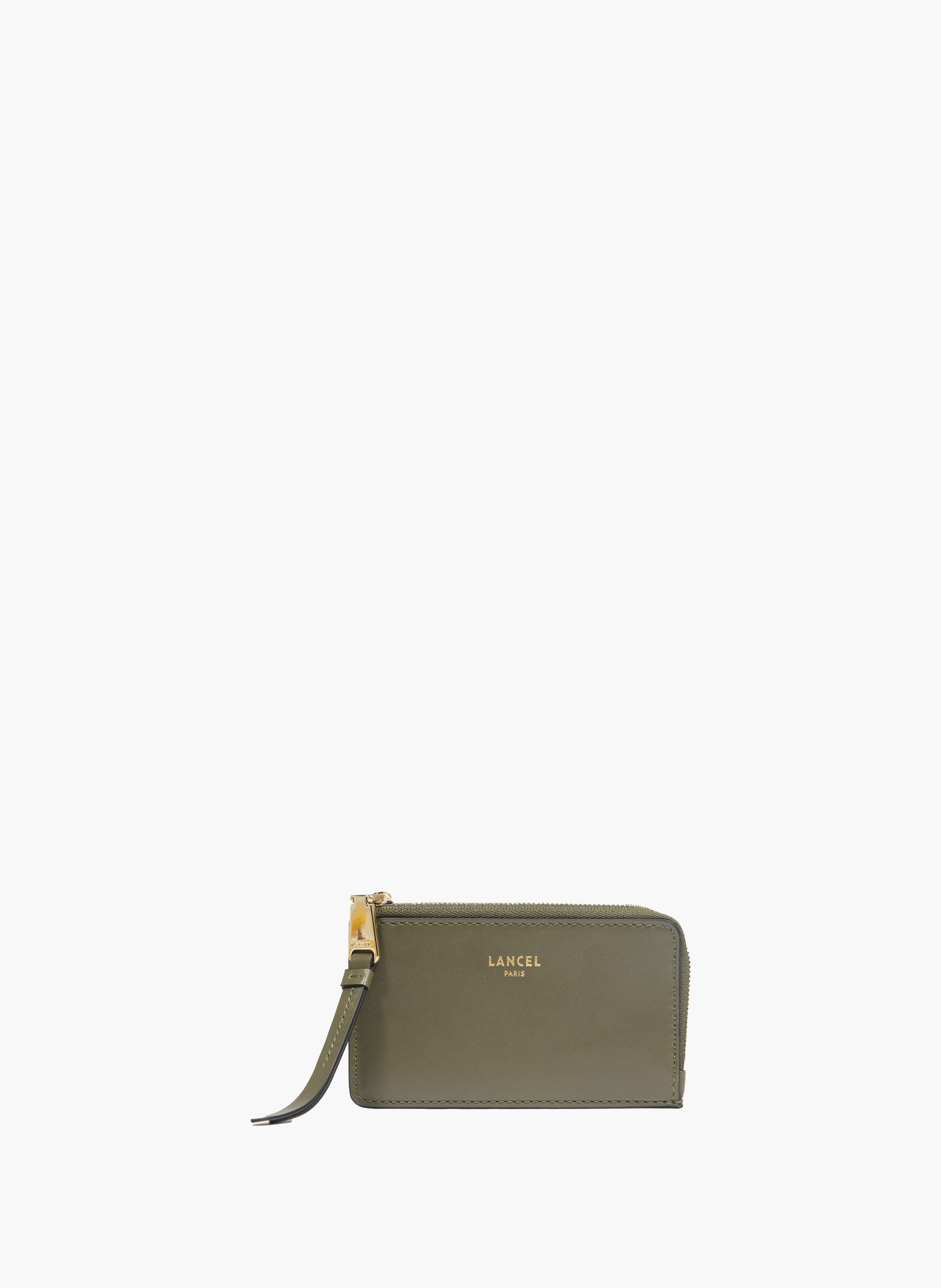 Porte-cartes zippé origami de lancel en cuir LANCEL Vert