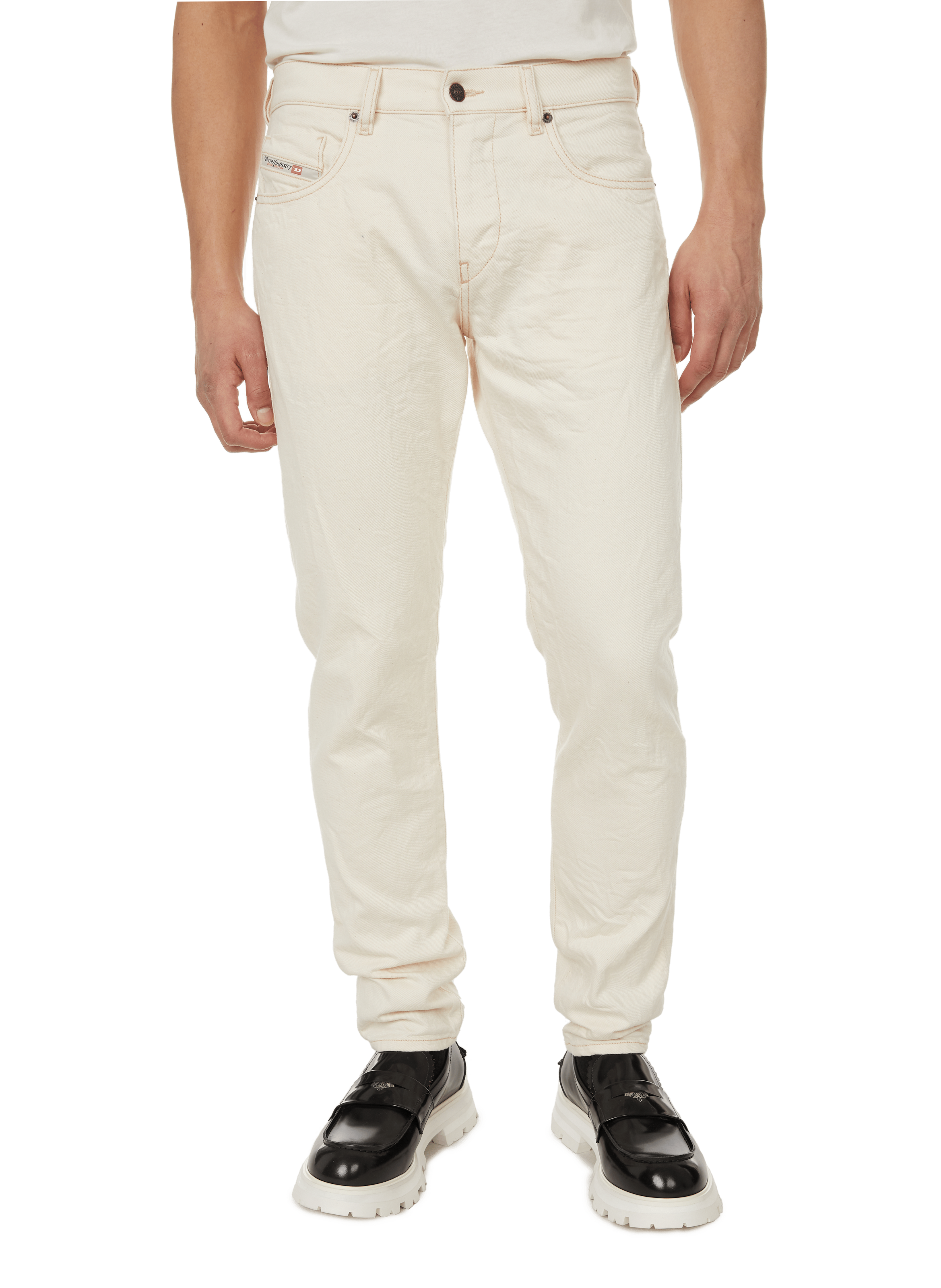 DIESEL Jean droit en coton Blanc