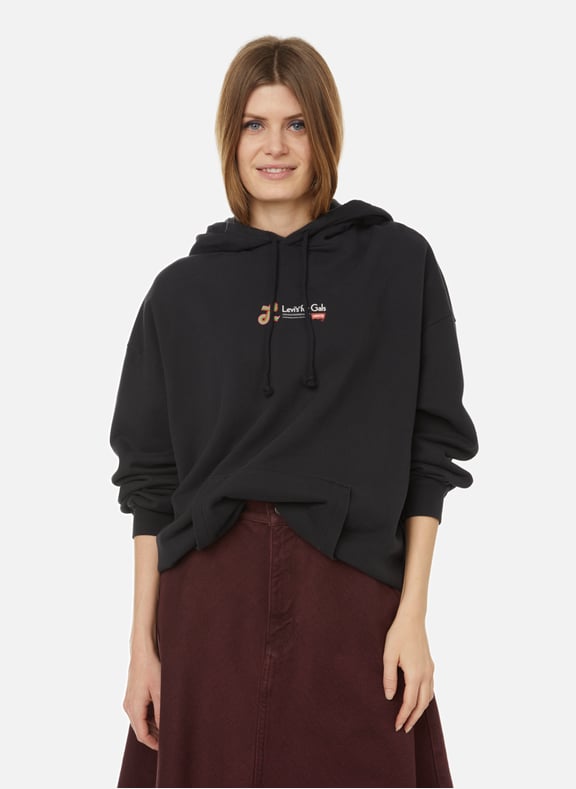 Sweat à capuche Levi's for Gals en coton Noir by LEVI'S LEVI'S Sweat à capuche Levi's for Gals en coton Noir