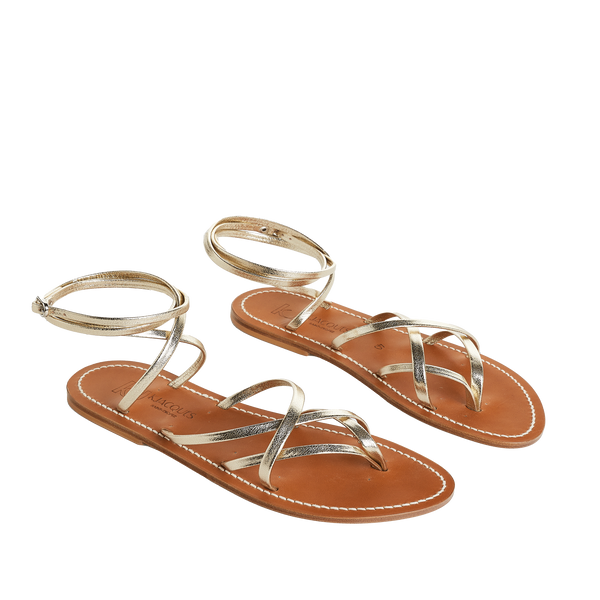 Kjacques Flat Sandals In Gold