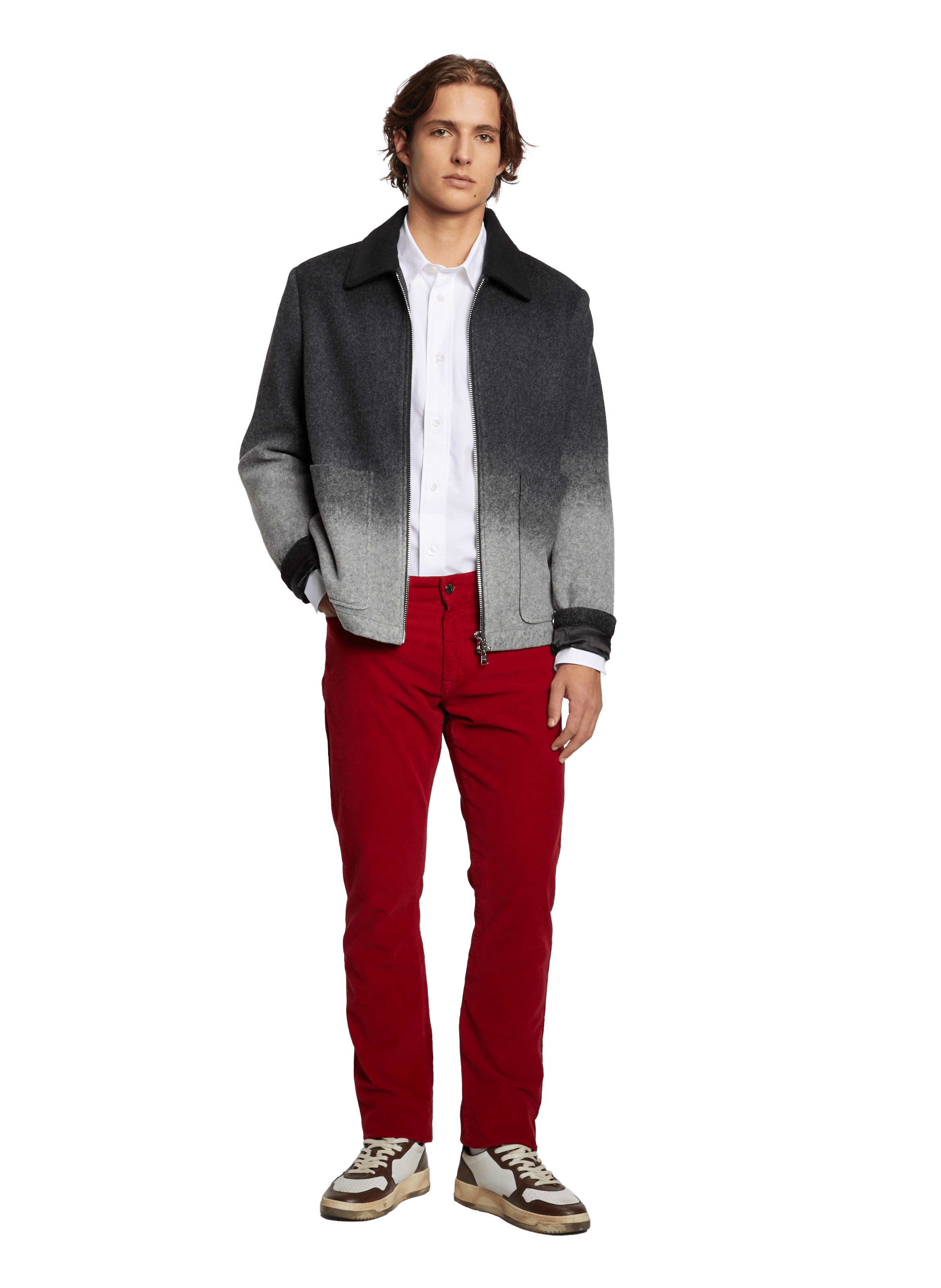 Corduroy trousers FACONNABLE Red