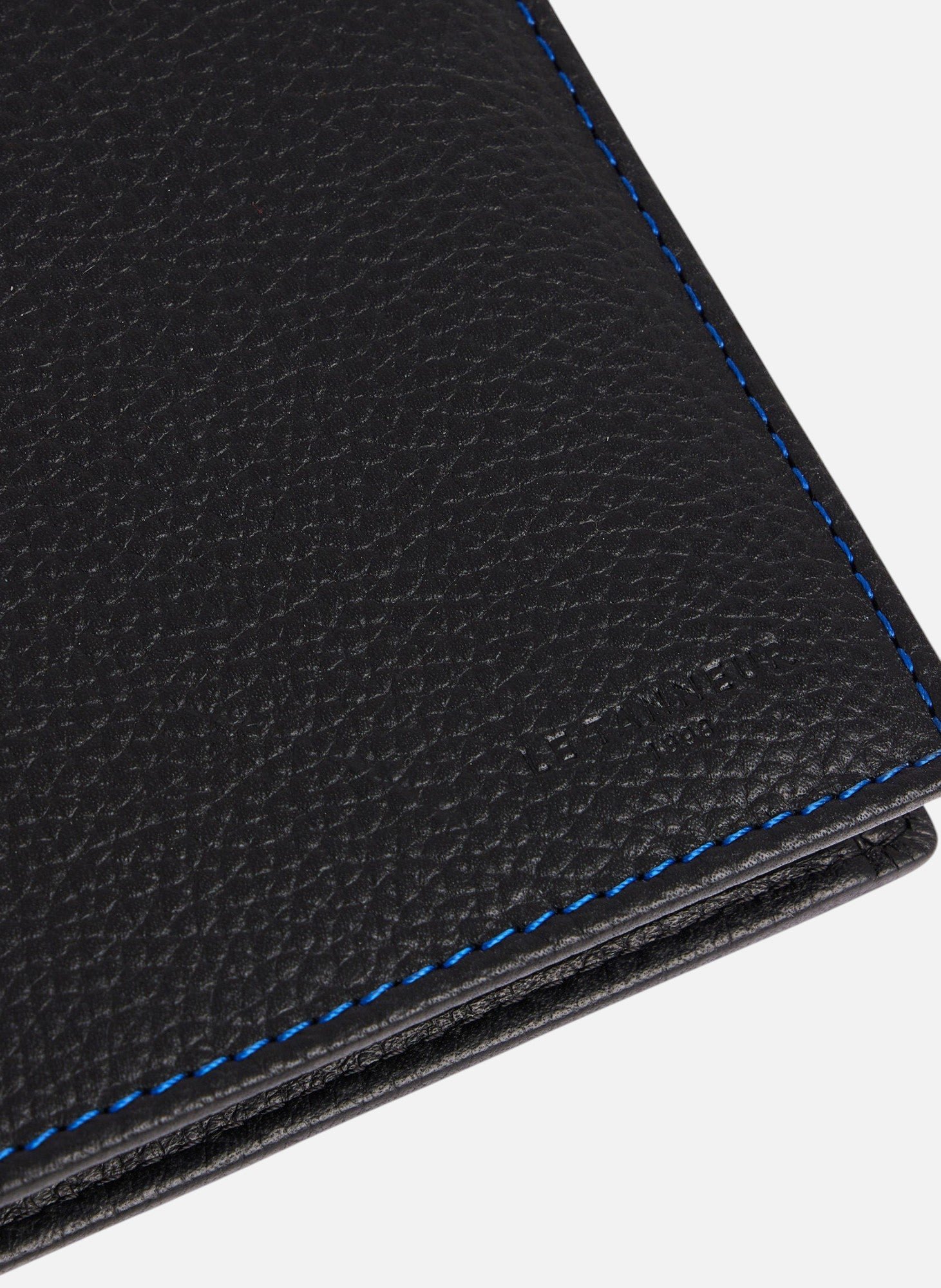 Portefeuille à rabat 2 volets charles en cuir grainé LE TANNEUR Noir