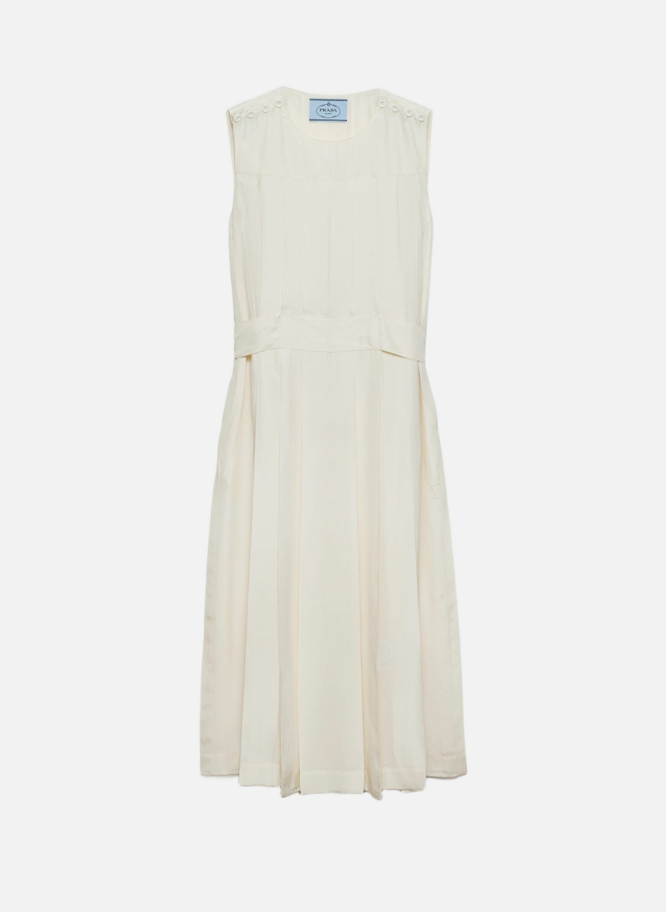 Robe en pongé de soie PRADA Beige