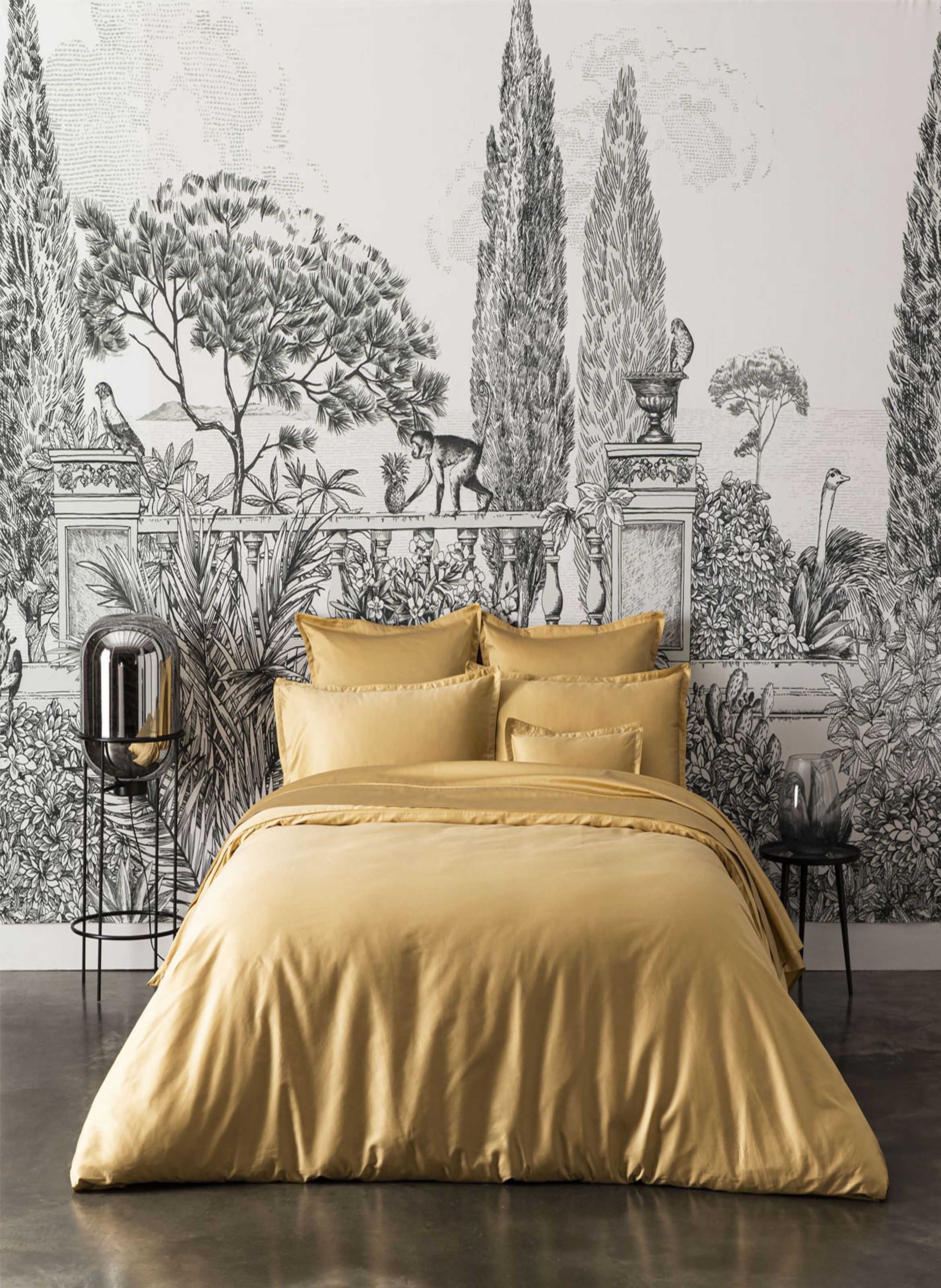 Housse de couette unie en satin de coton bio, teophile ALEXANDRE TURPAULT Doré