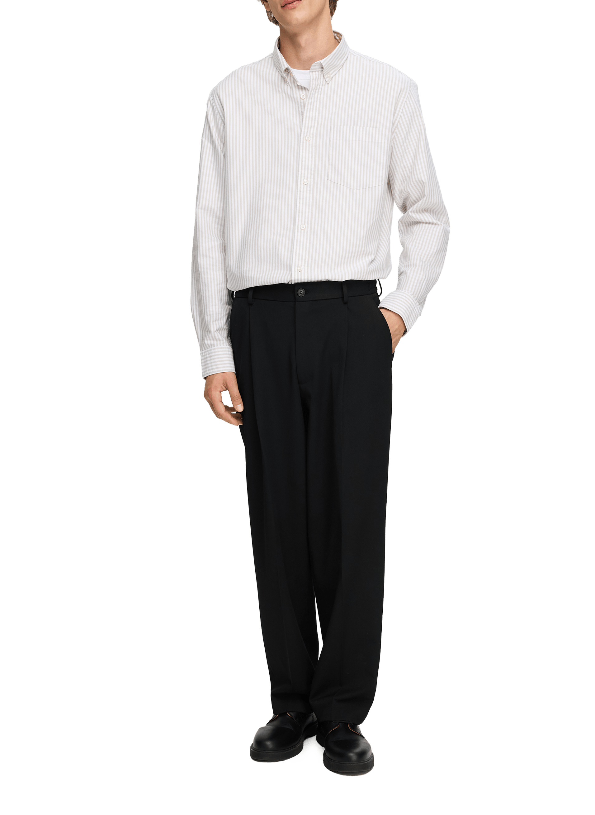 Wide-leg trousers SELECTED Black