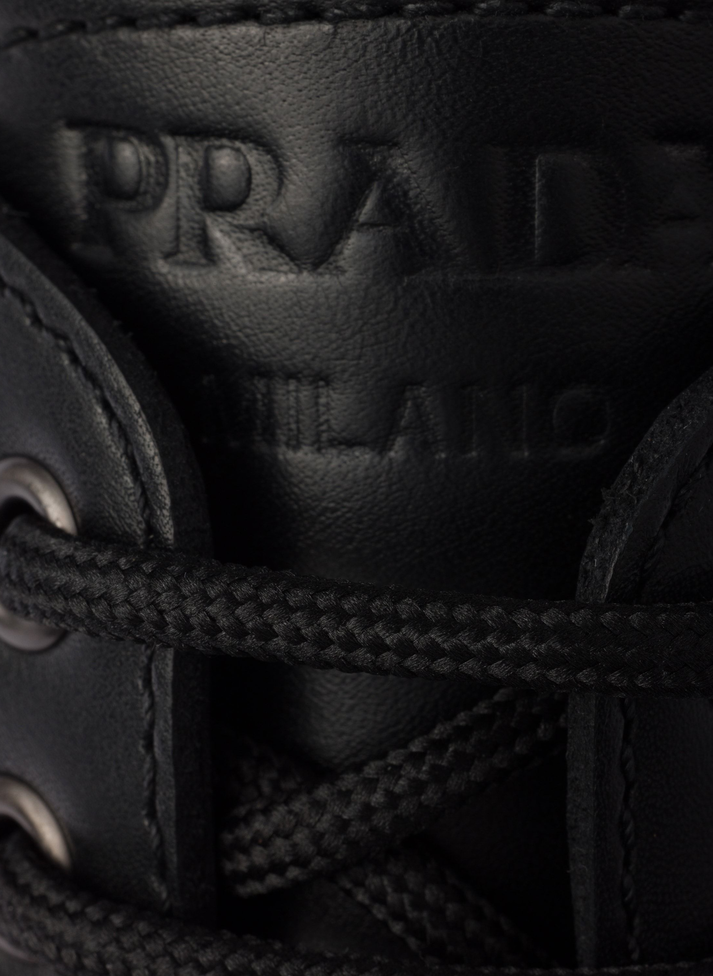 Mocassins en cuir à lacets PRADA Noir