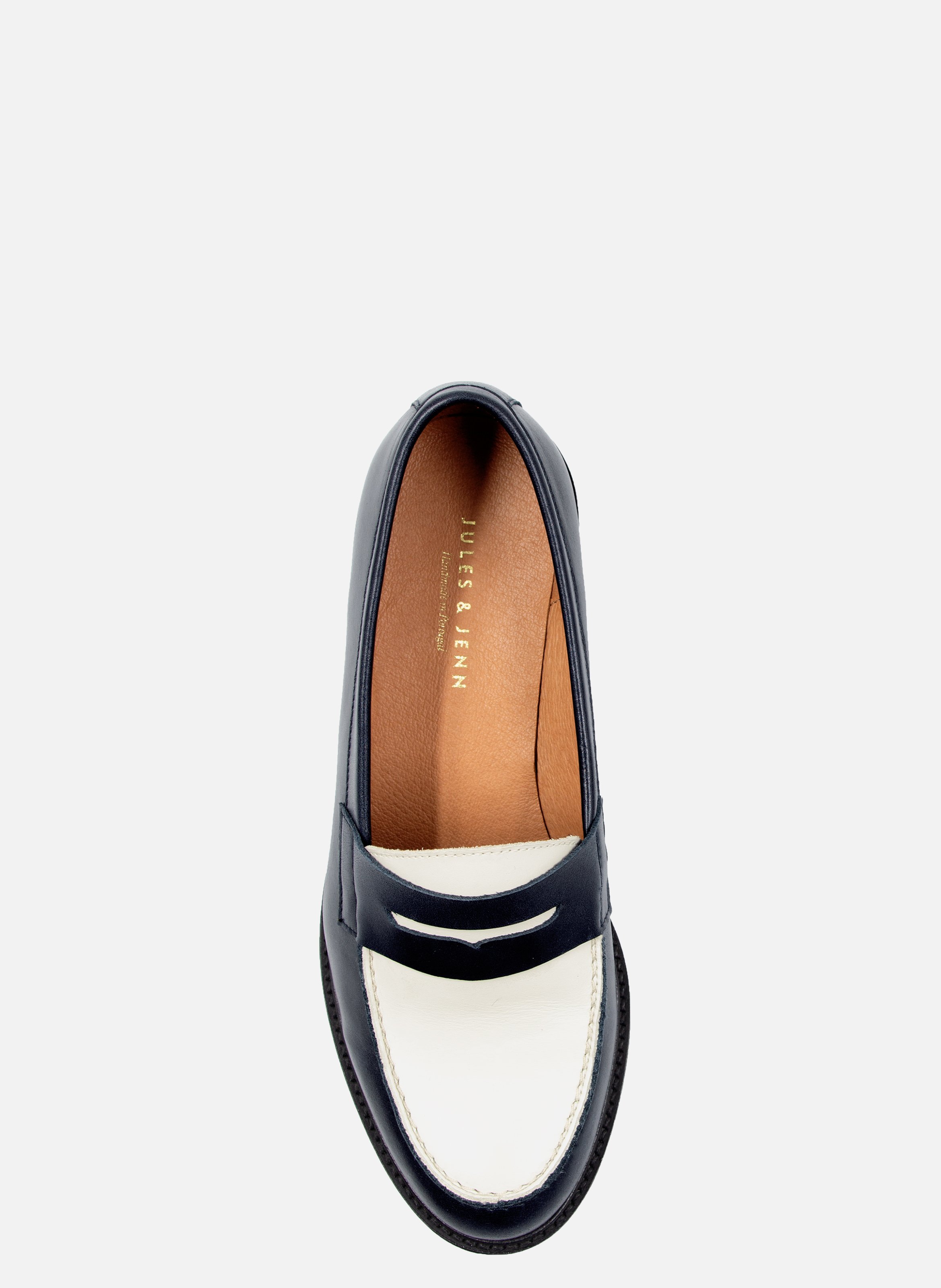 Mocassins cuir lisse JULES & JENN Bleu