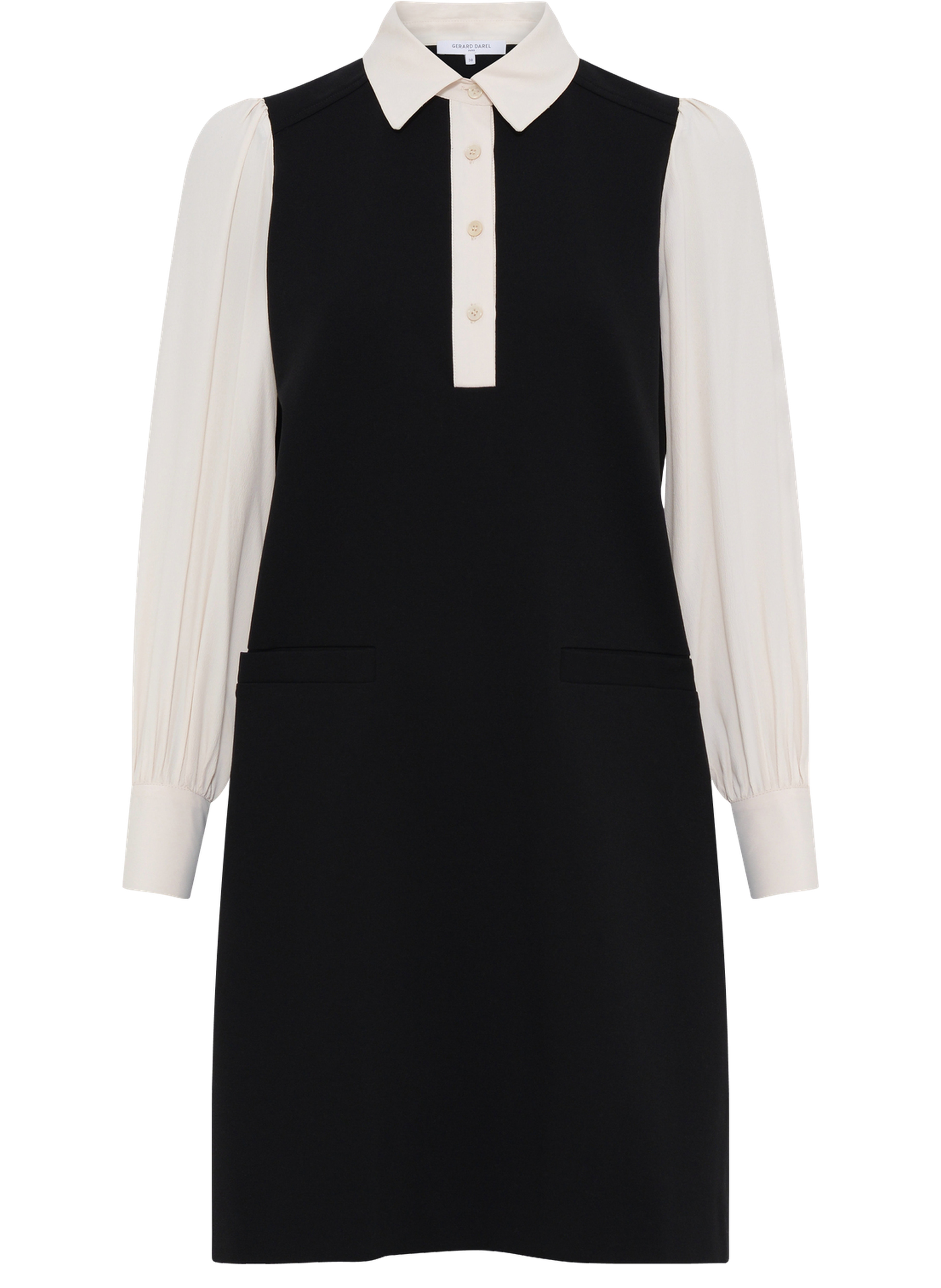 Robe bicolore à col chemise - lola GERARD DAREL Noir