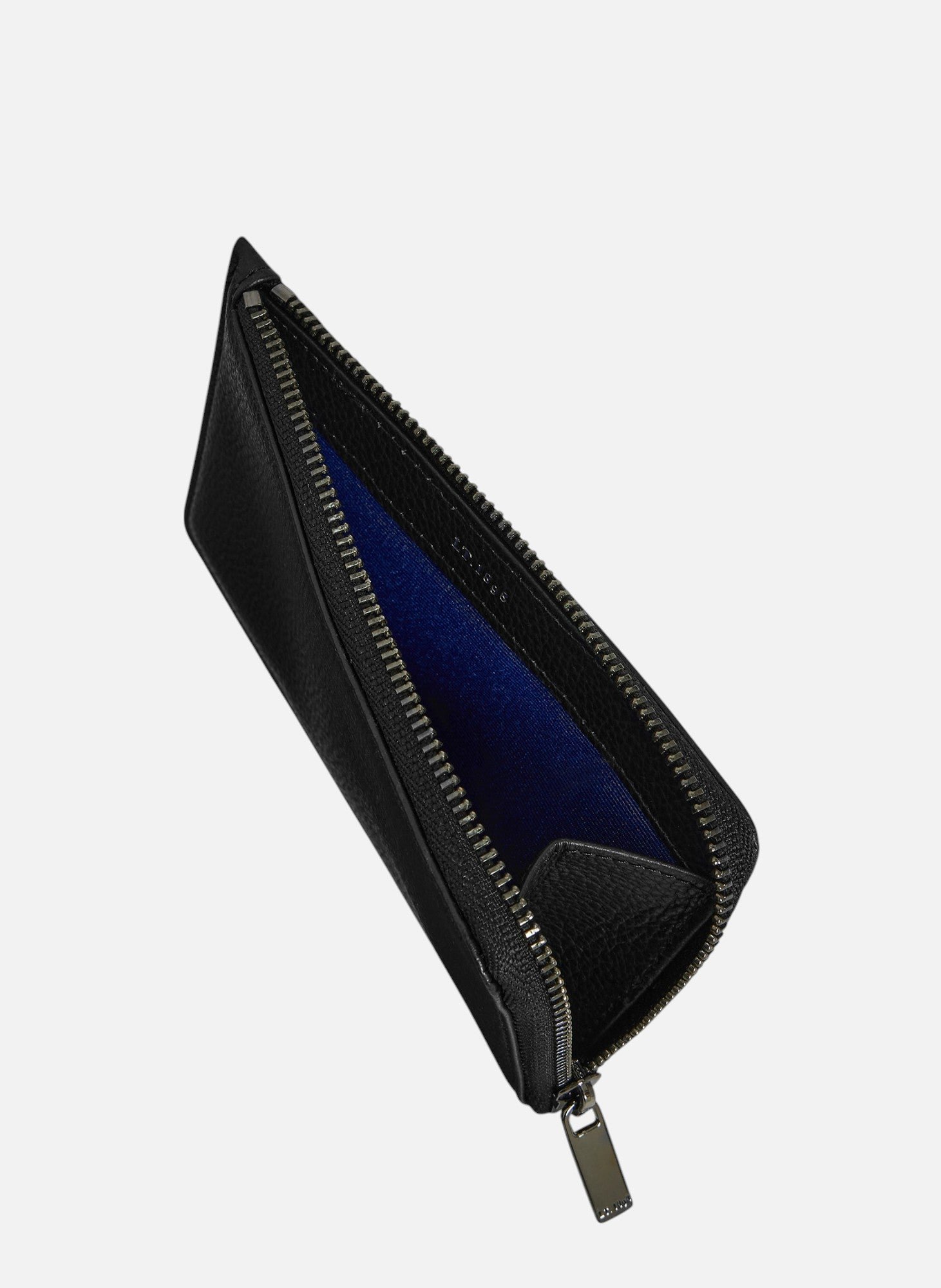 Porte cartes zippé emilie en cuir grainé LE TANNEUR Noir