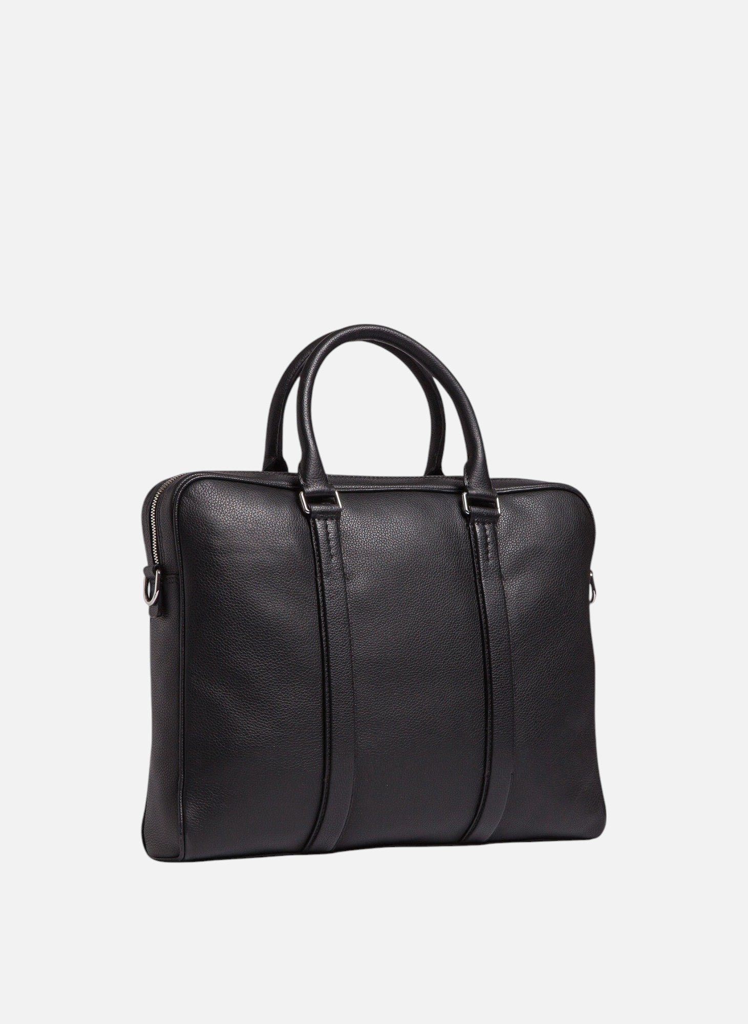 Porte documents slim 17" charles en cuir grainé Noir