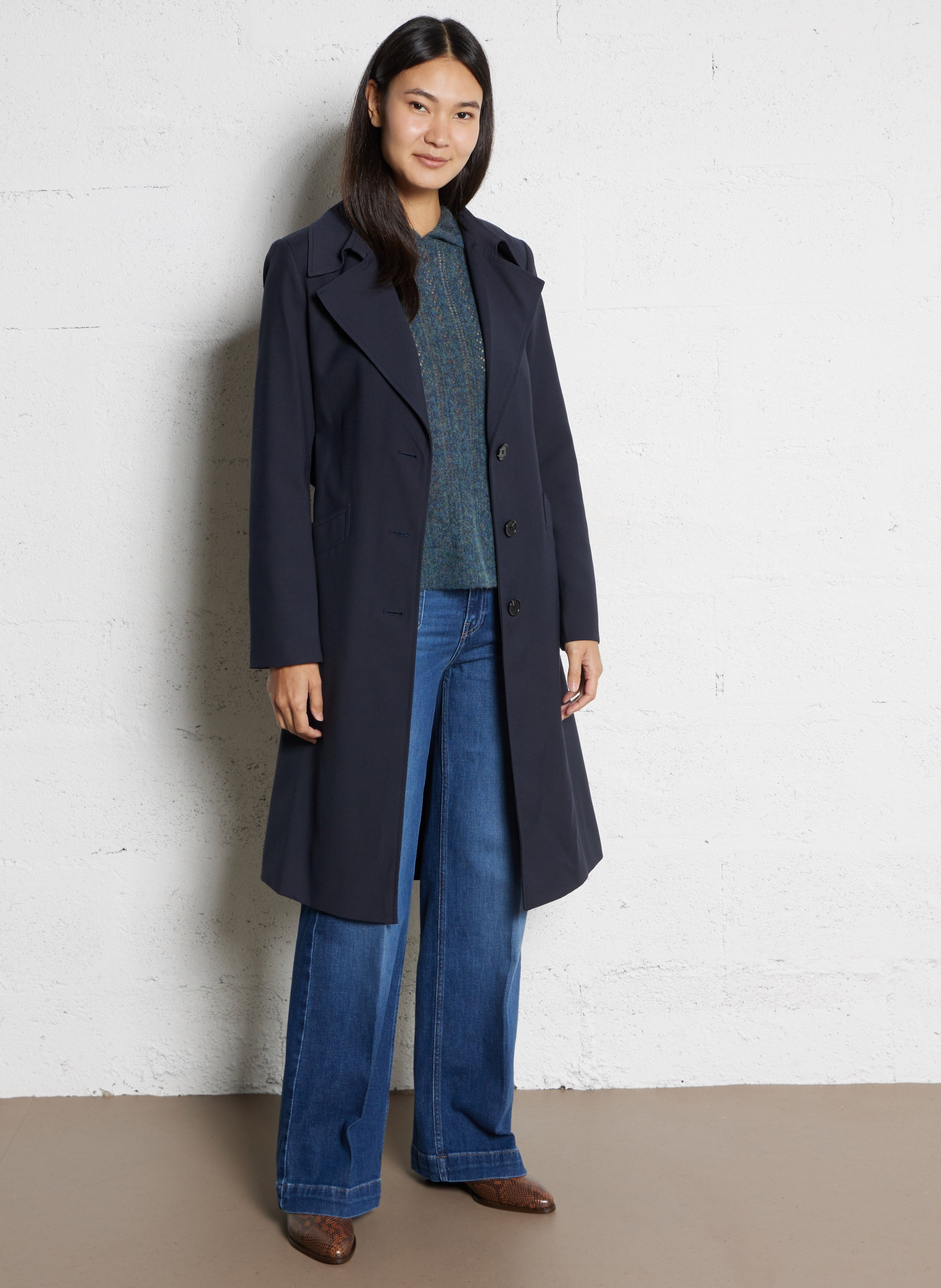 Jean large en coton mélangé anais MAISON 123 Bleu