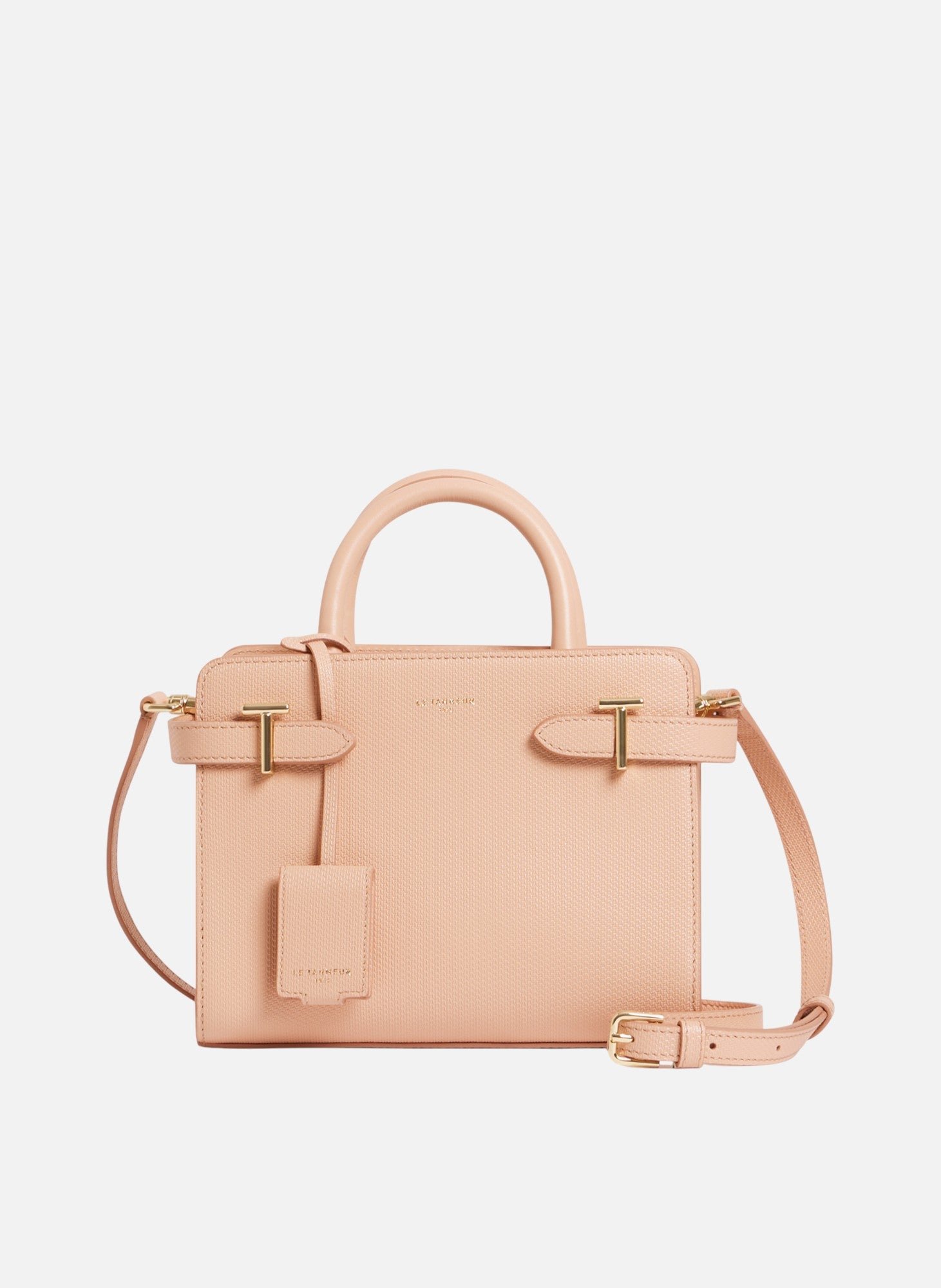 LE TANNEUR Petit sac à main emilie en cuir signature t Rose