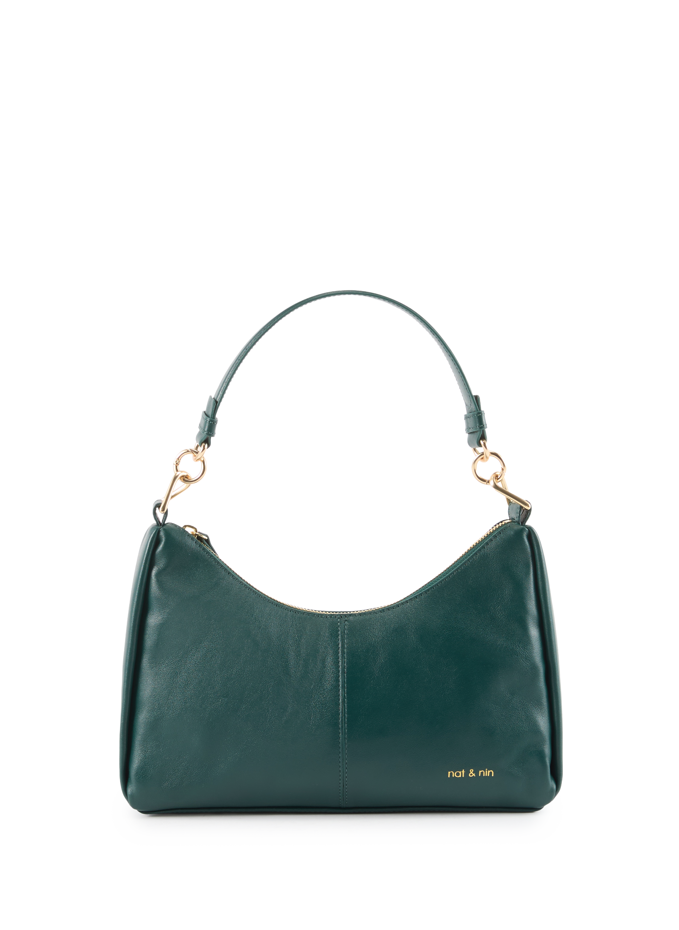 NAT & NIN Metallic leather handbag  Green