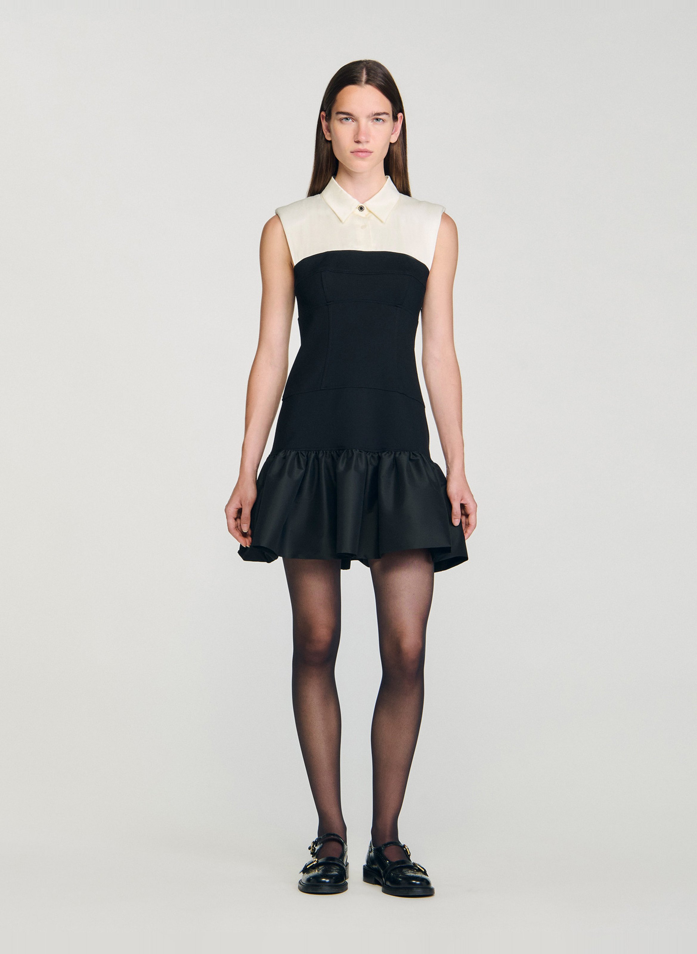 Robe courte col classique SANDRO Blanc