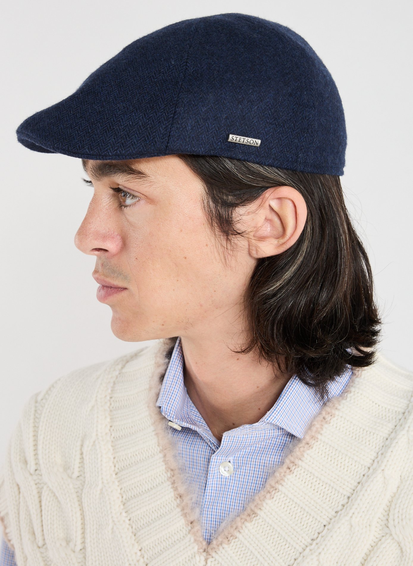 Wool and cashmere blend beret STETSON Blue