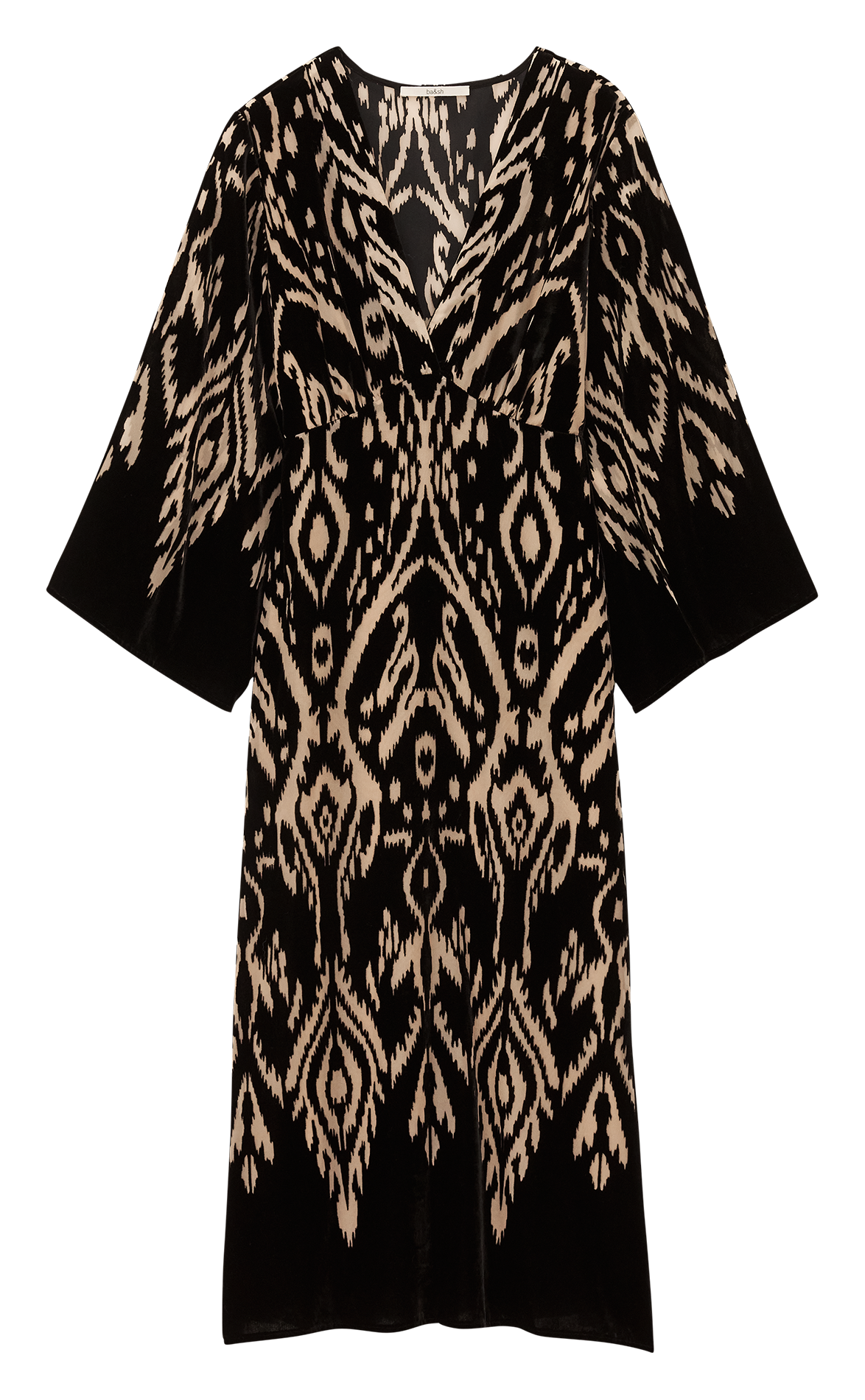 Robe midi cache-cœur imprimée alba BA&SH Noir