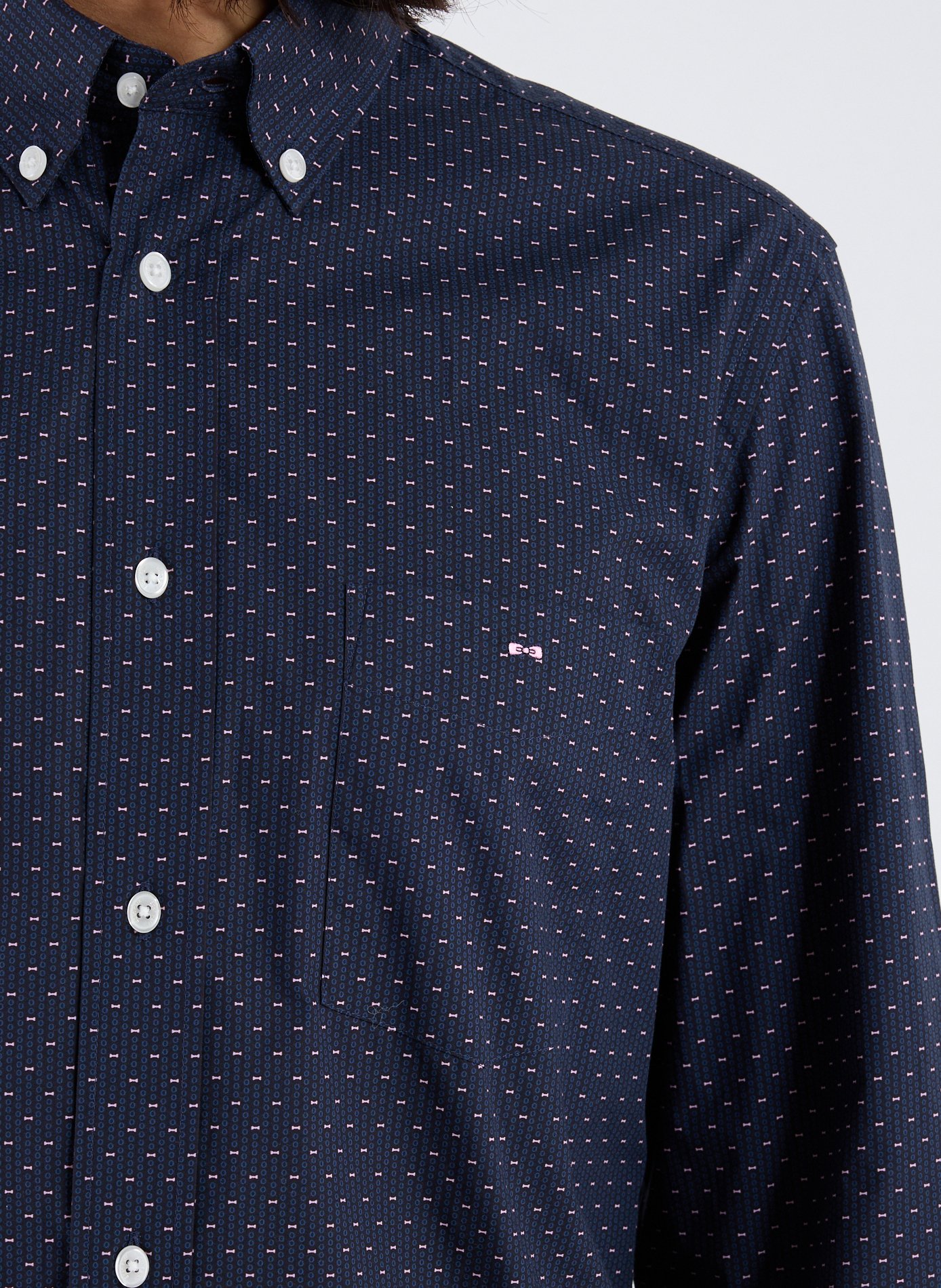 Chemise col américain en coton EDEN PARK Rose