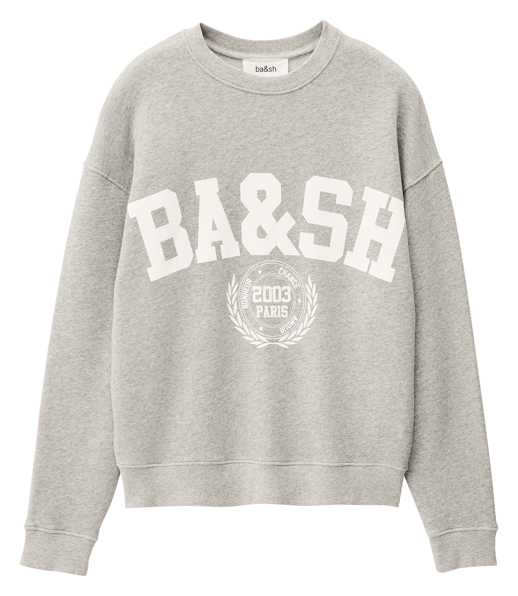 Sweat col rond en coton benjamin BA&SH Gris