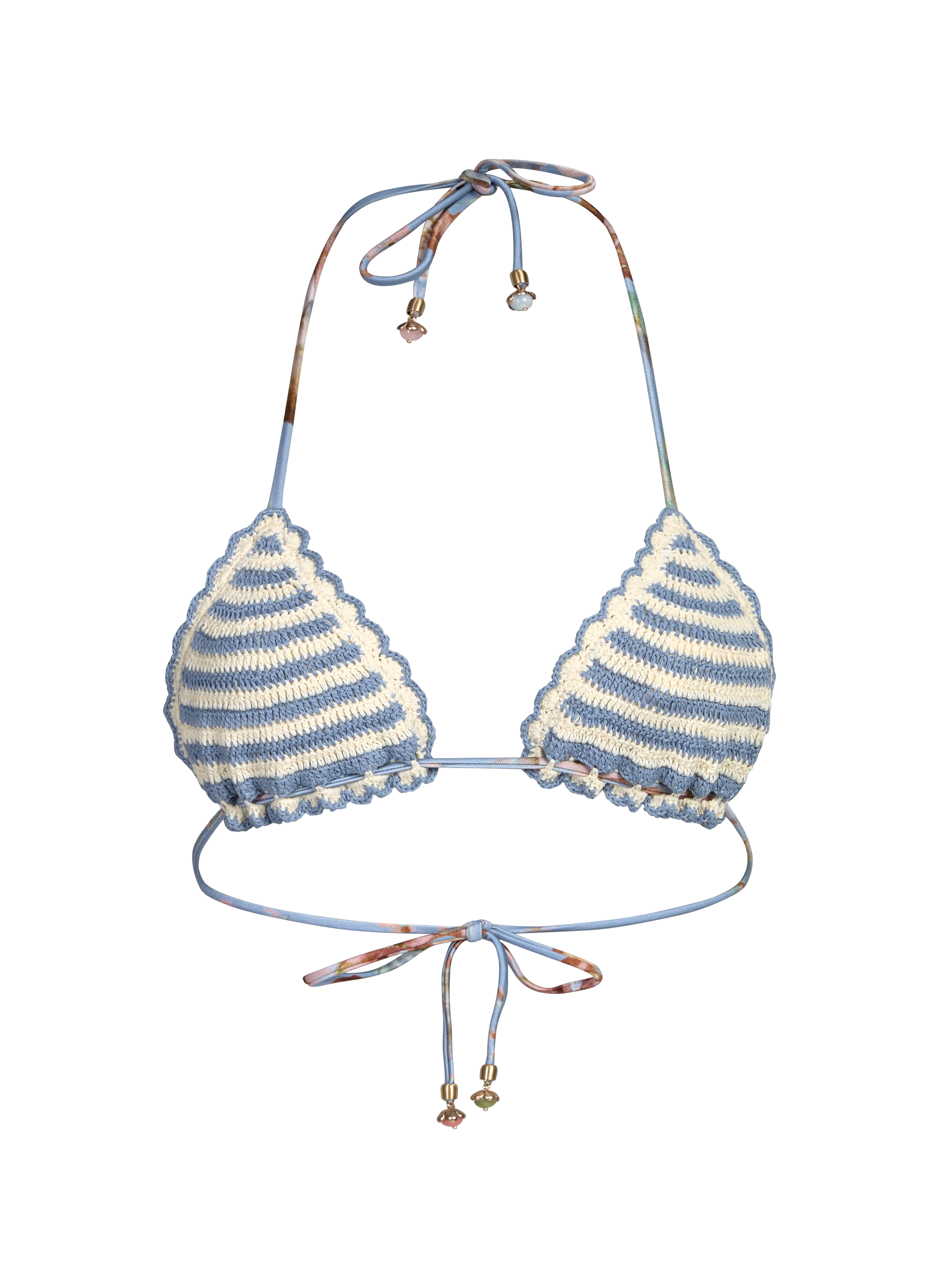 Striped bikini top ZIMMERMANN White