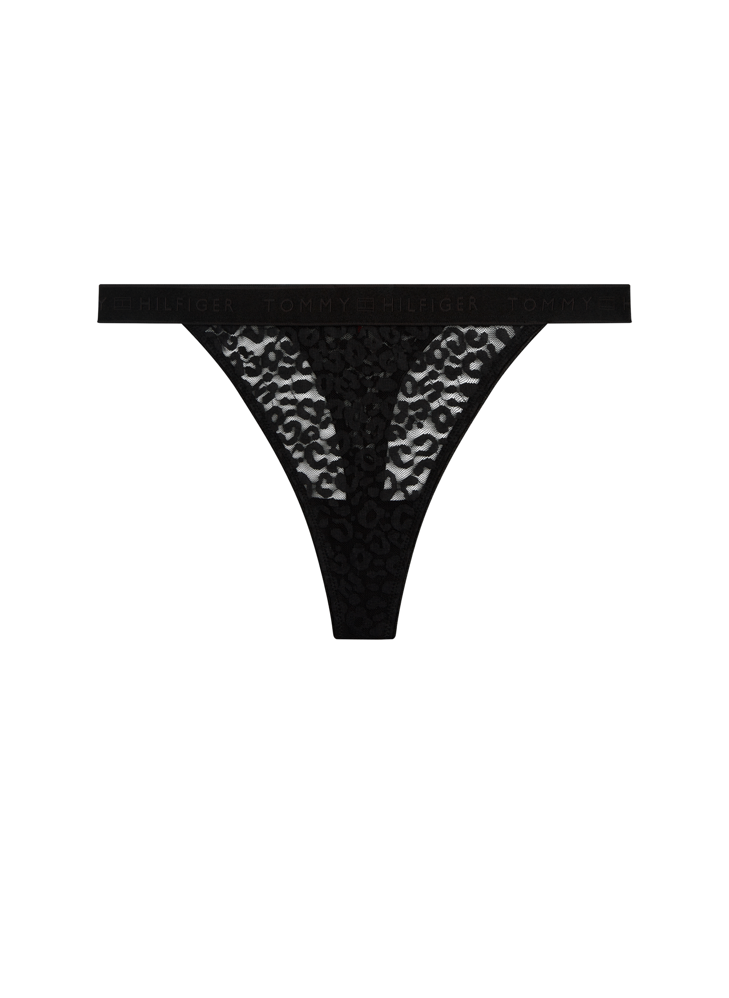 Leopard Print Lace String TOMMY HILFIGER Black