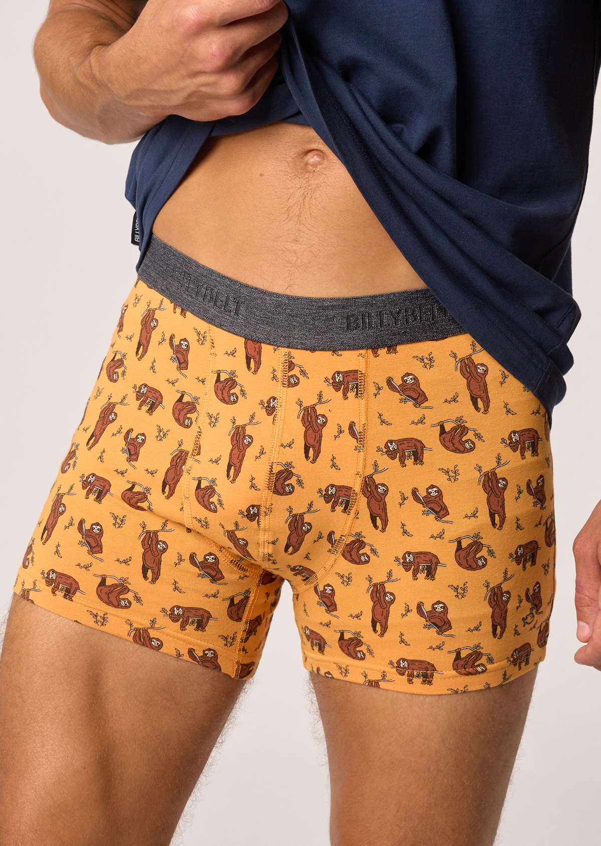 Boxer en coton biologique Jaune