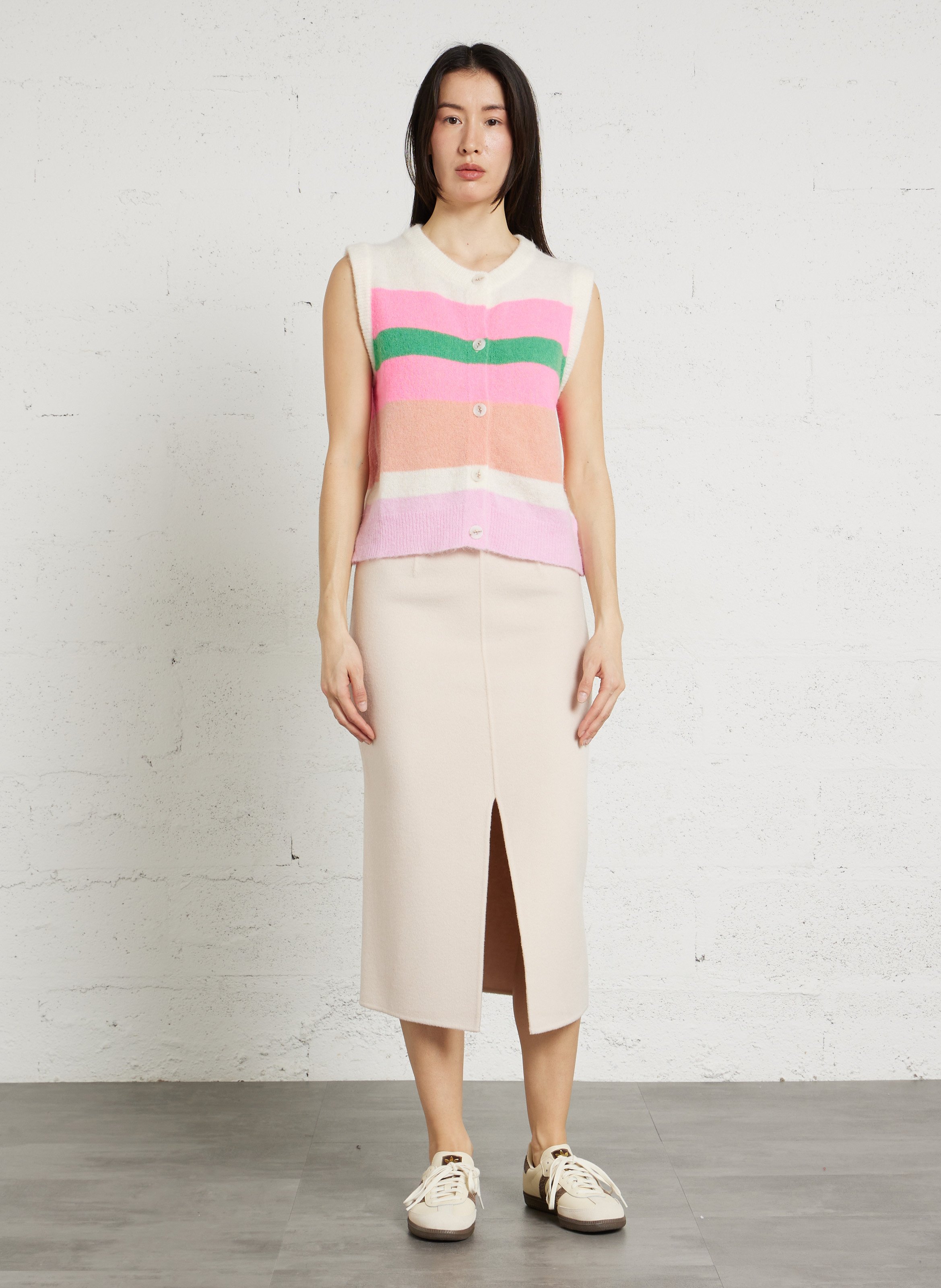 Jupe midi en laine olivia MAISON 123 Beige