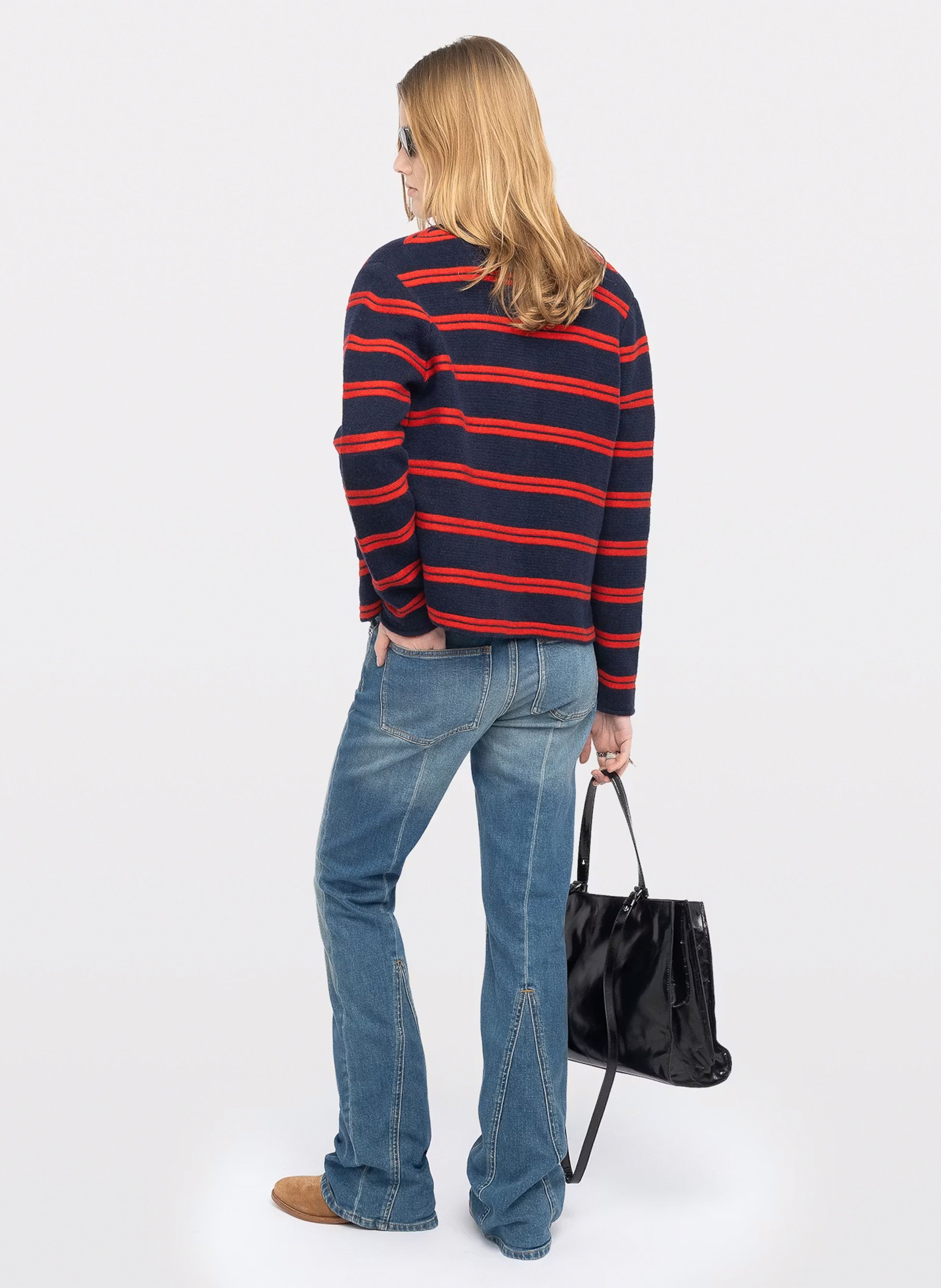 Gilet droit col rond en laine et cachemire Camo ZADIG&VOLTAIRE Bleu