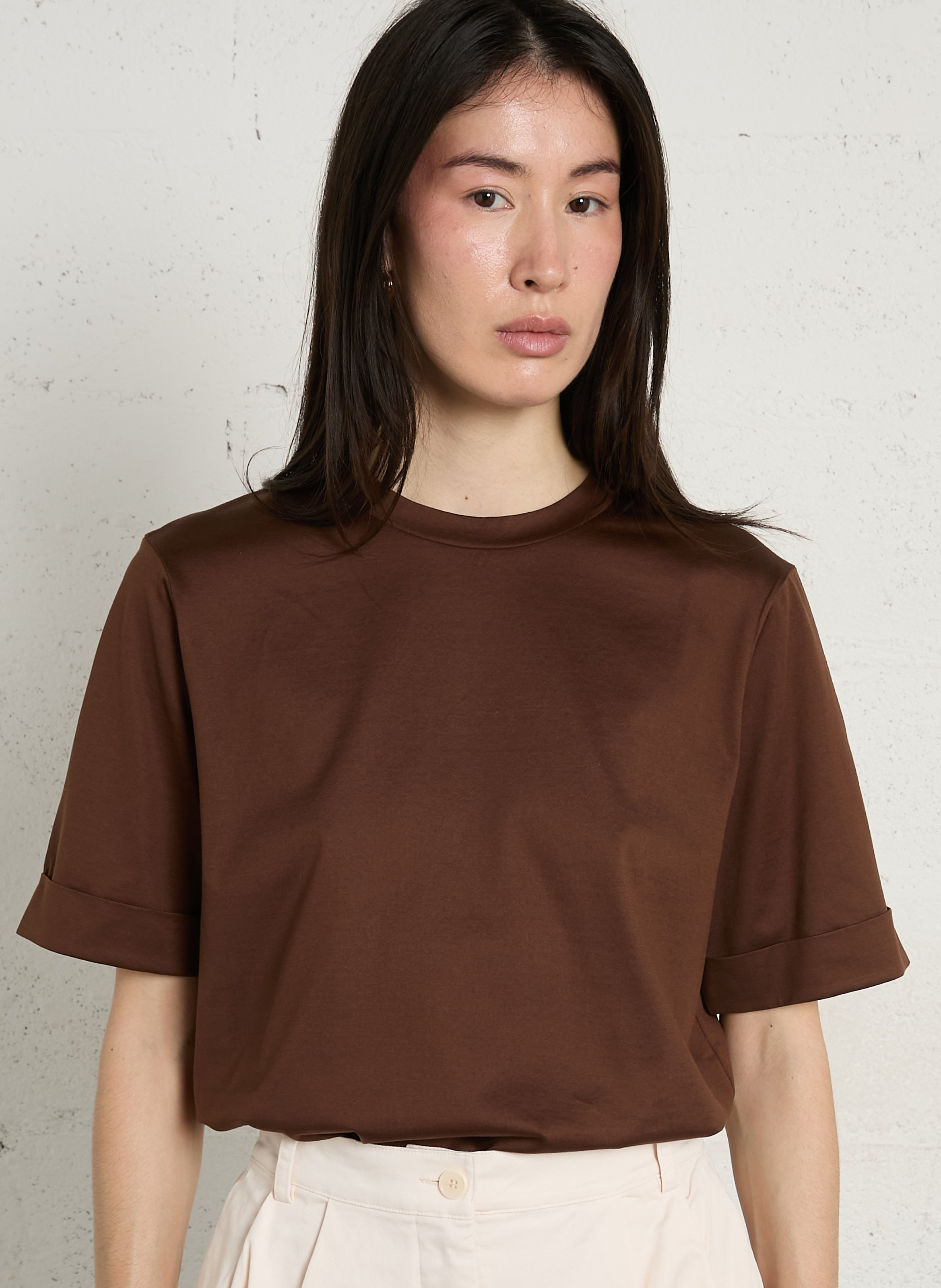 Tee-shirt droit en coton ama SOEUR Marron
