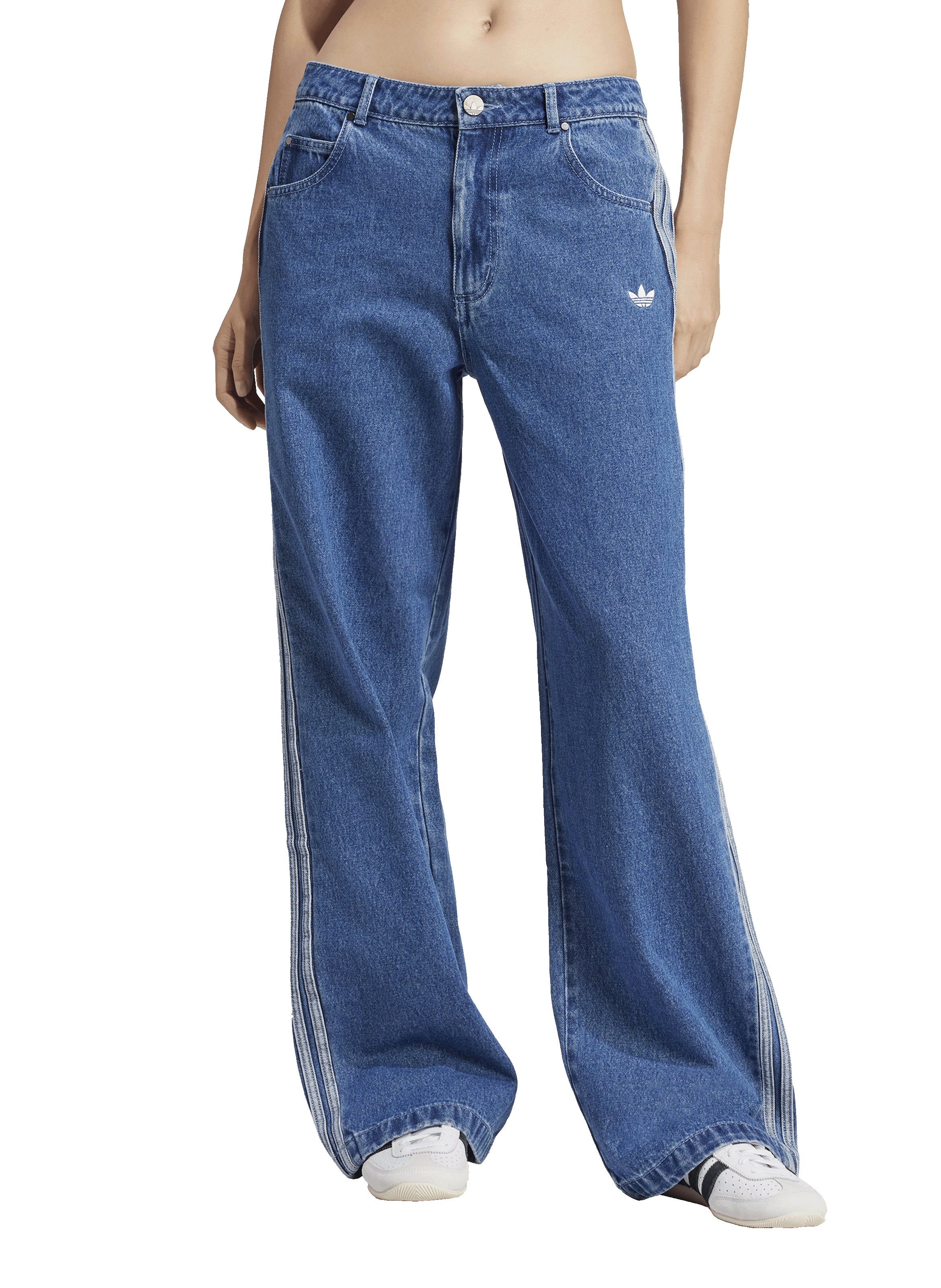 Jean broderie logo en coton ADIDAS Bleu