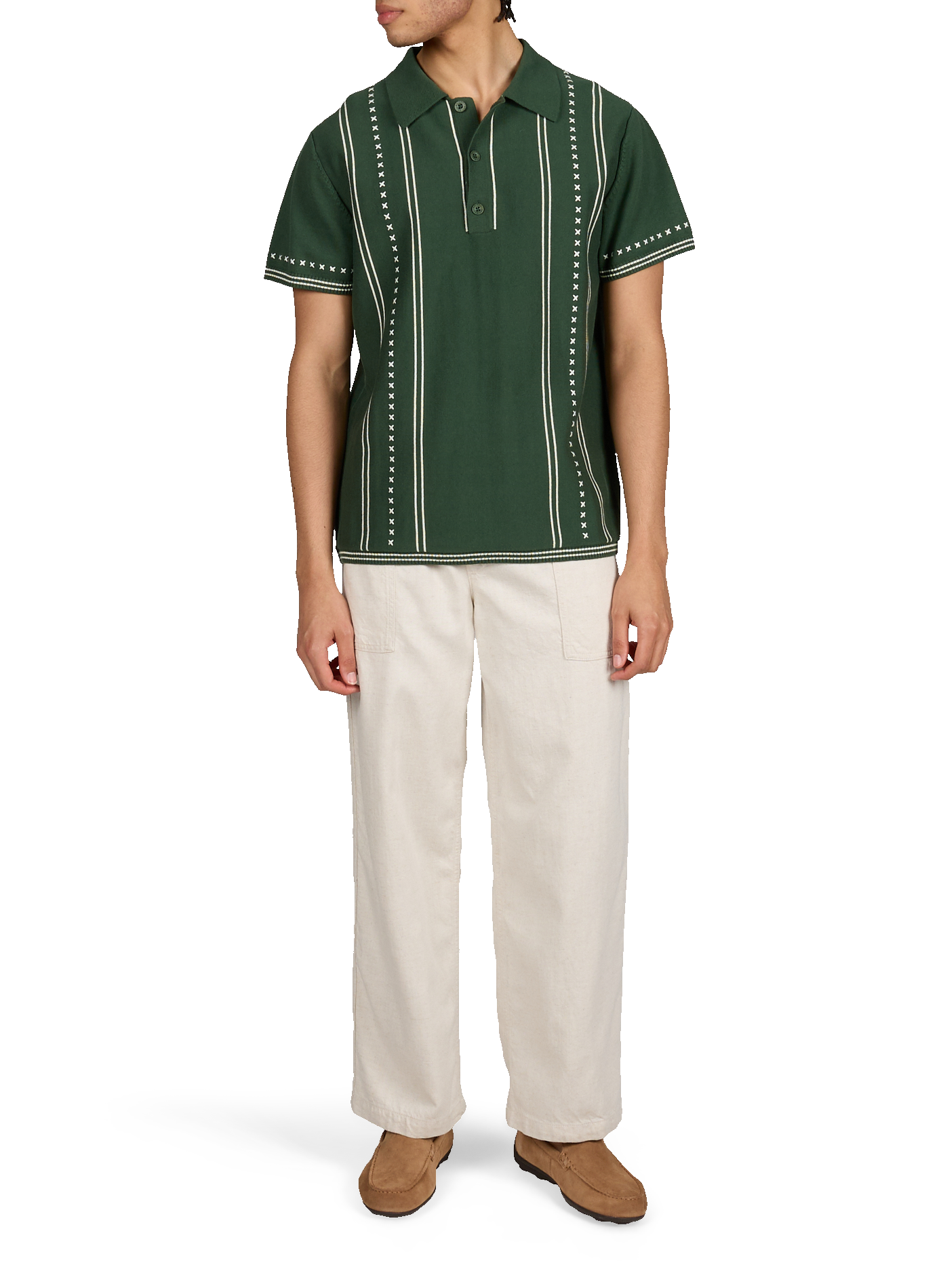 Patterned cotton polo shirt MAISON LABICHE Green