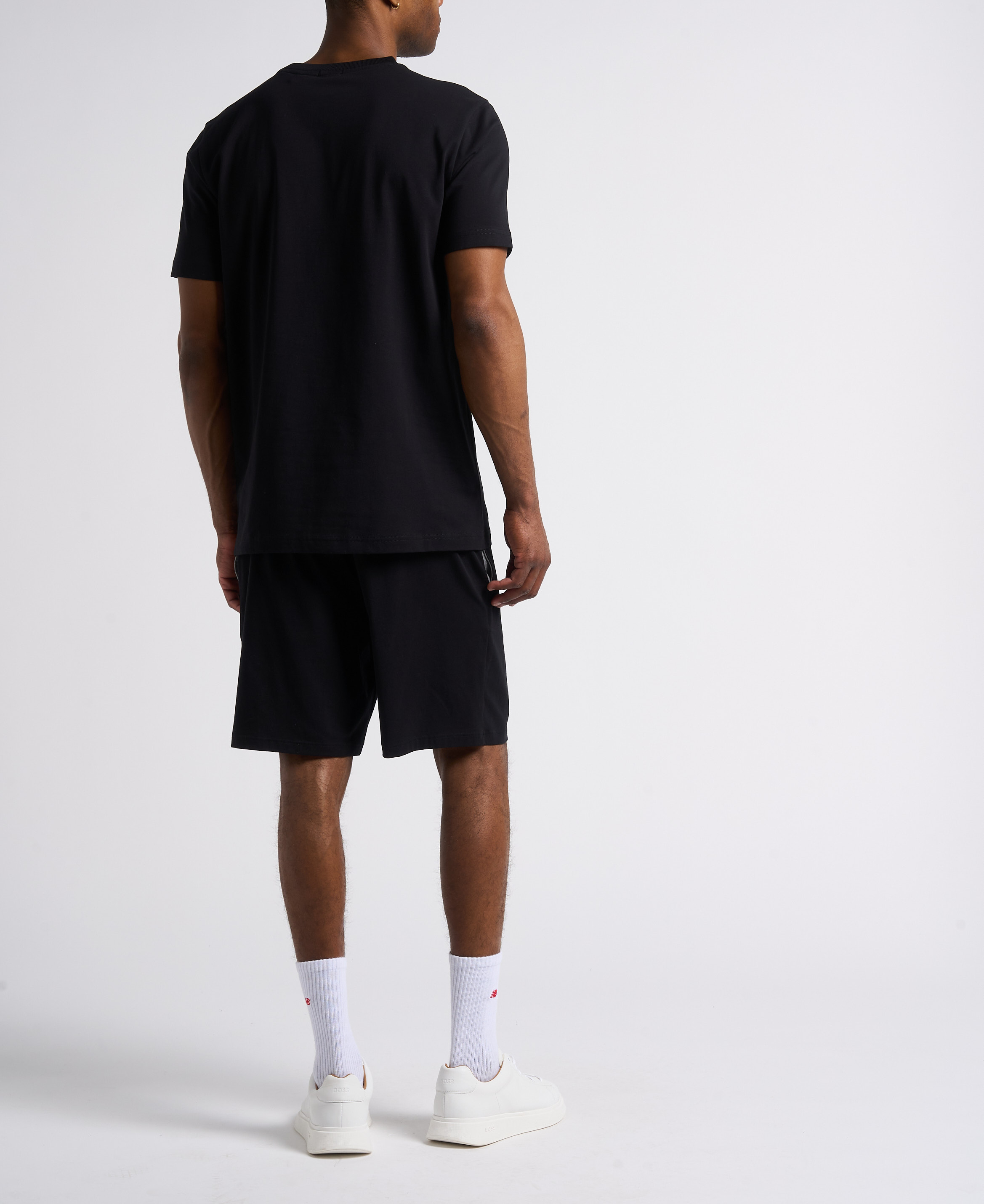 Short de pyjama en coton mélangé BOSS Noir