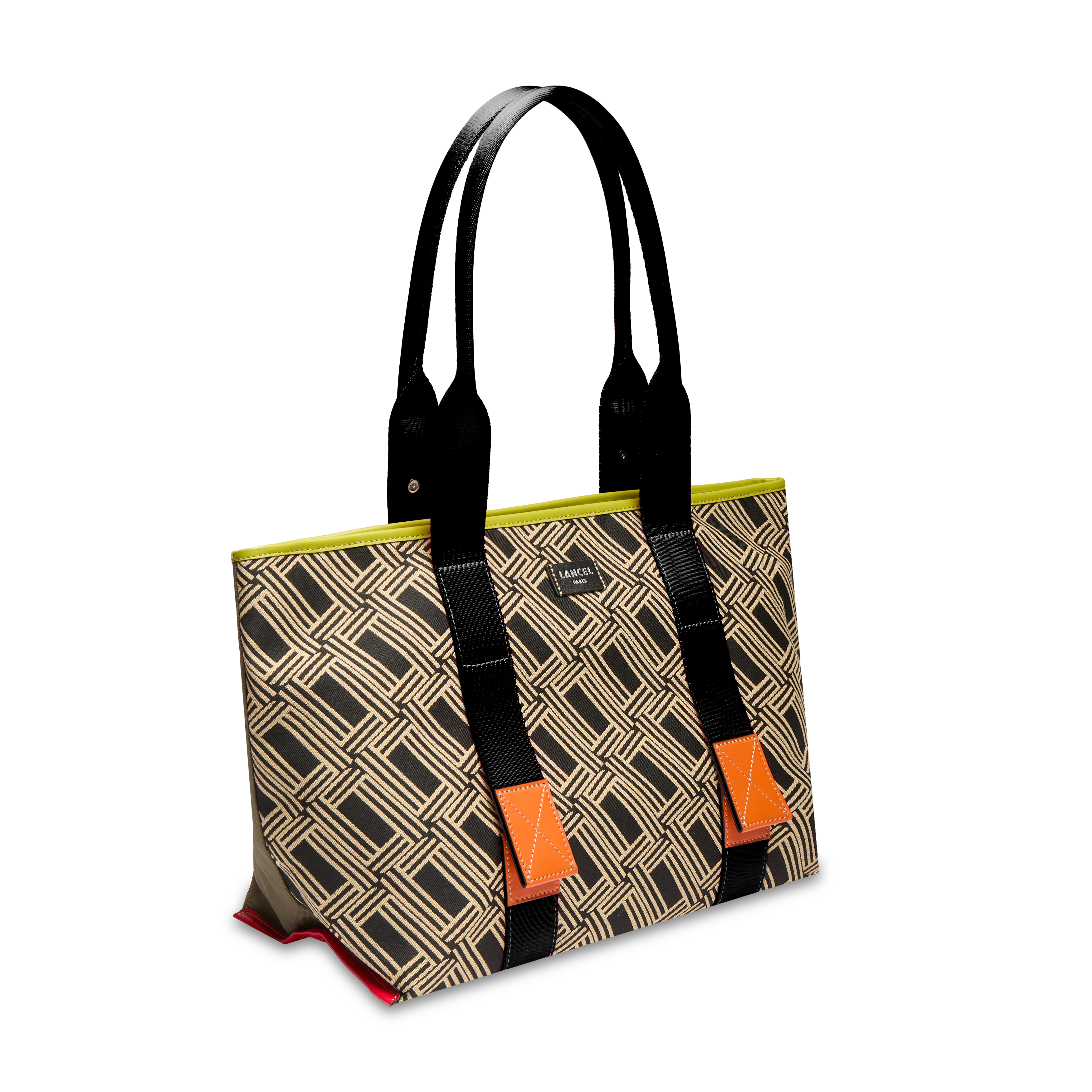 Tote zipped bag mistral rollable medium by lancel in cotton LANCEL Black