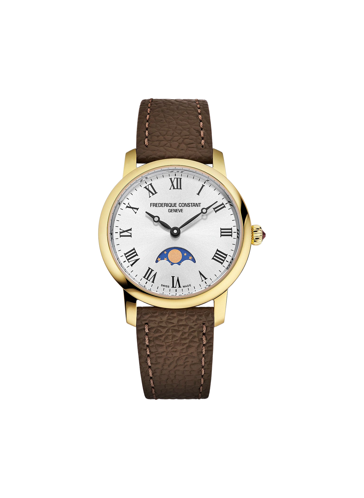 Montre quartz en cuir de veau FREDERIQUE CONSTANT Blanc