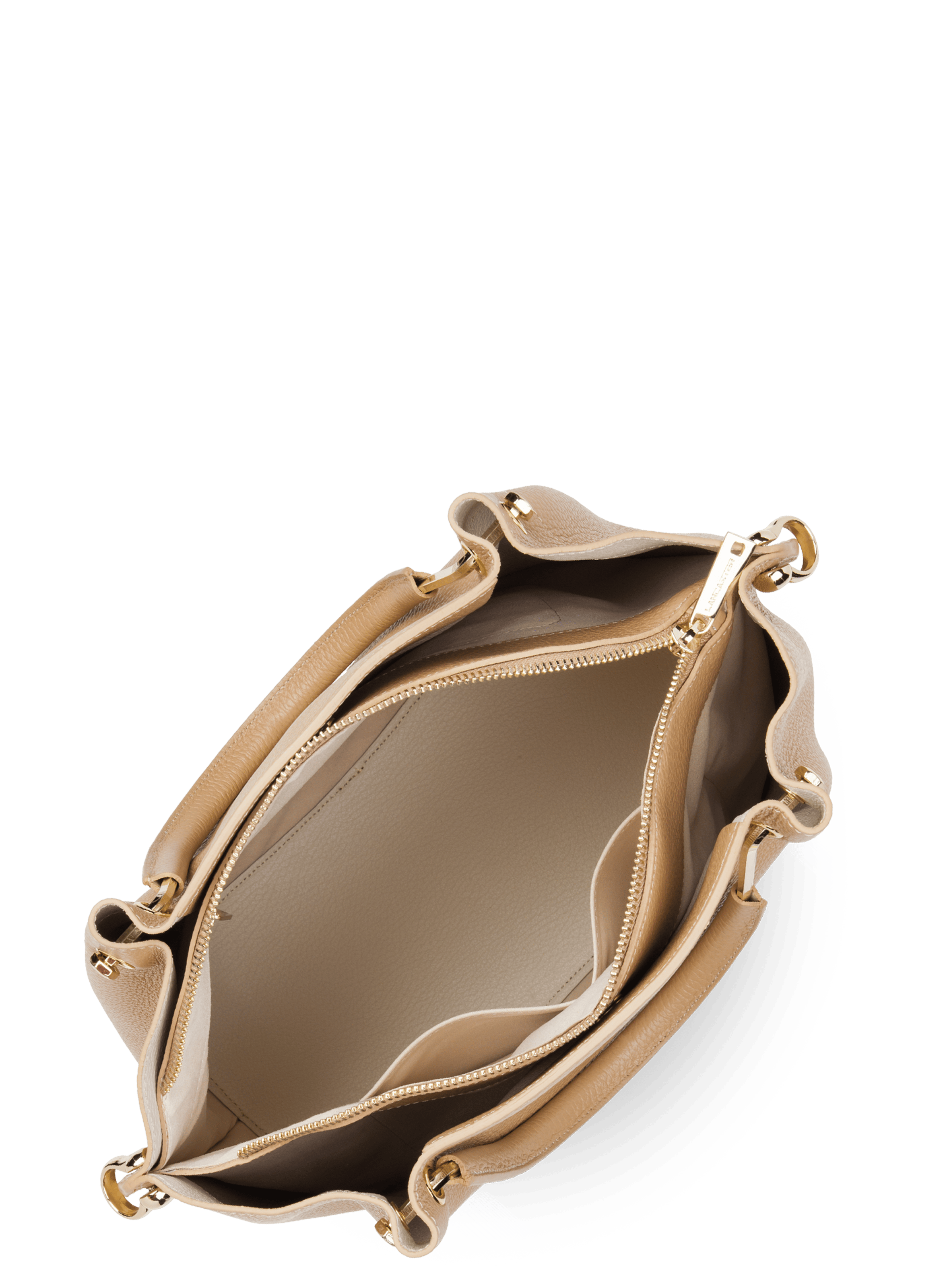 Grand sac à main - foulonné double louisa LANCASTER Beige