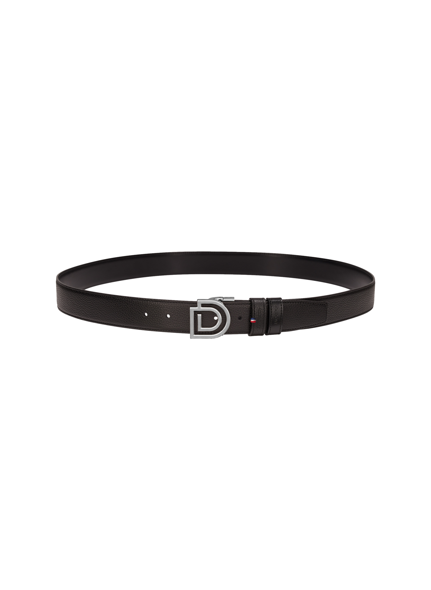 D Logo Wendegürtel aus glattem Leder und genarbtem Leder S.T. DUPONT Schwarz