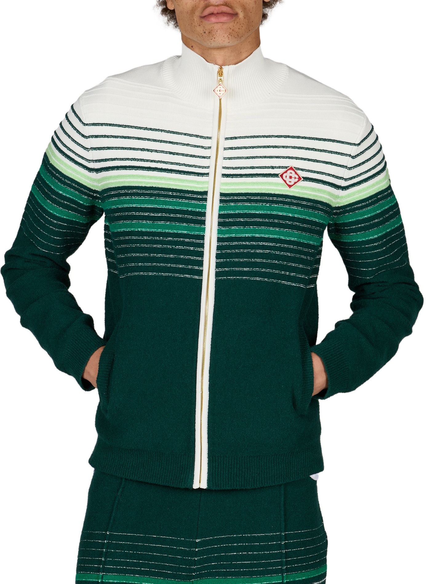 Gilet zippé en jacquard de coton mélangé CASABLANCA PARIS Multicolore