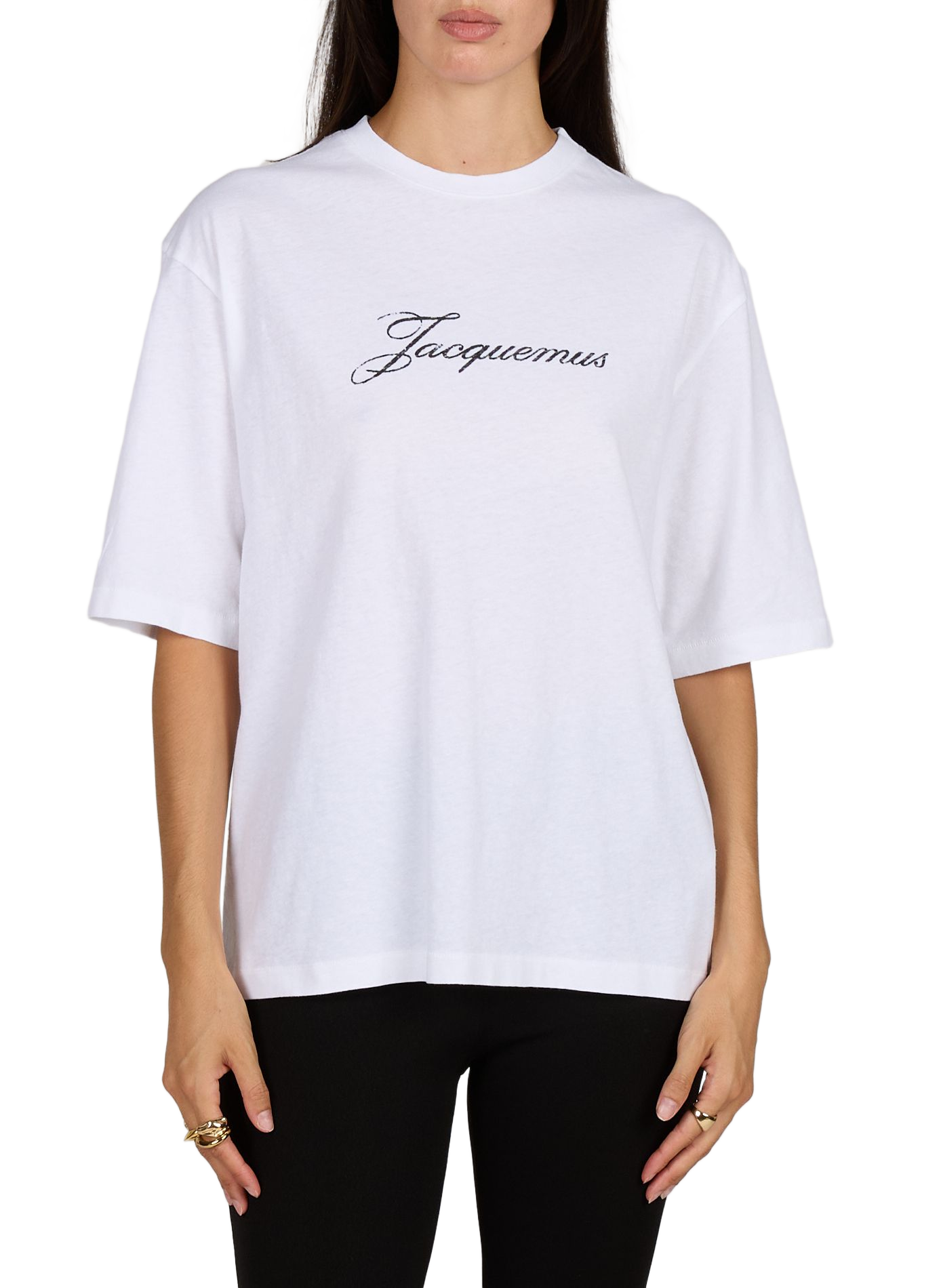 Short-sleeved T-shirt with printed logo JACQUEMUS White