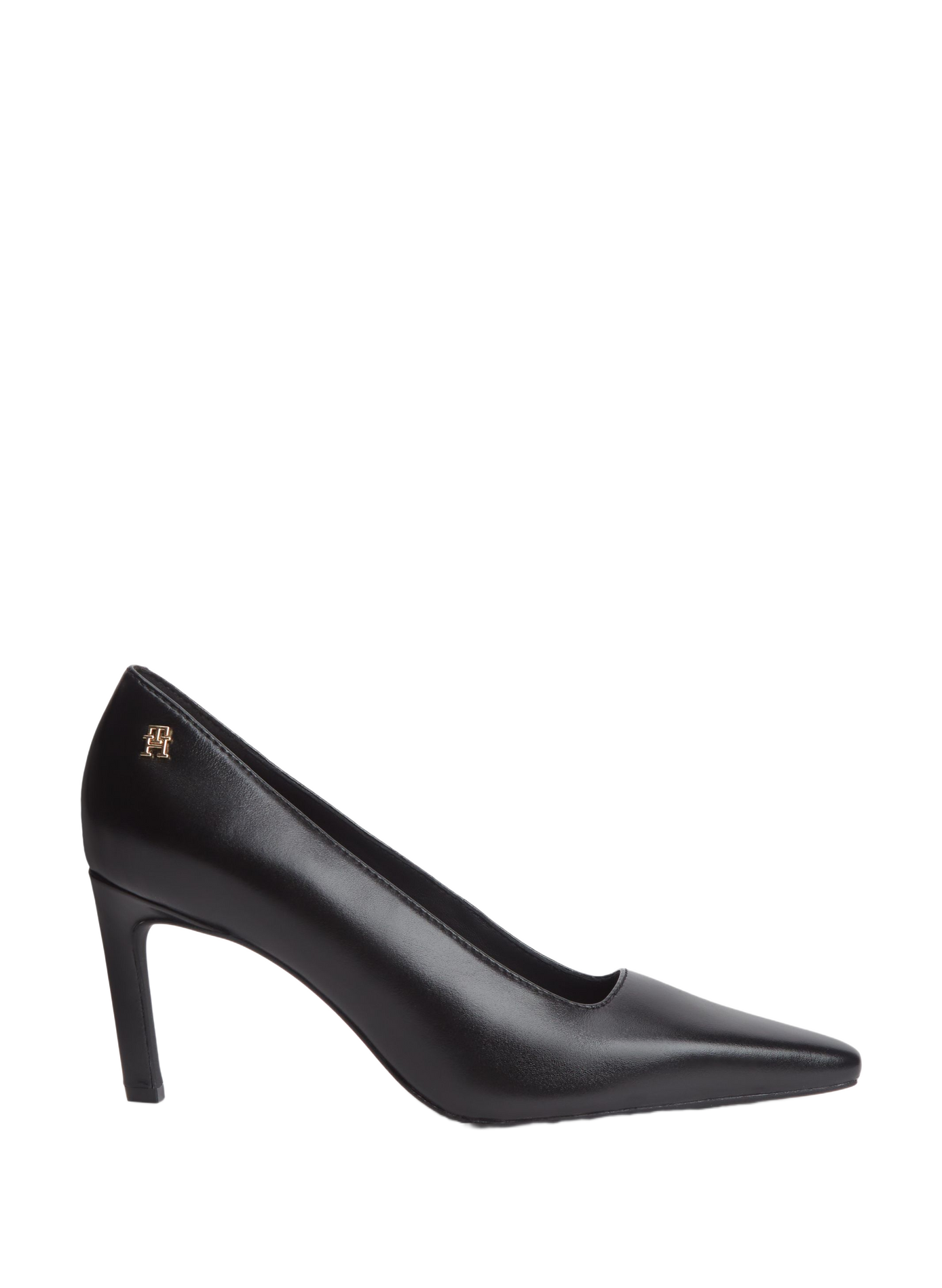 Escarpins à logo doré en cuir TOMMY HILFIGER Noir