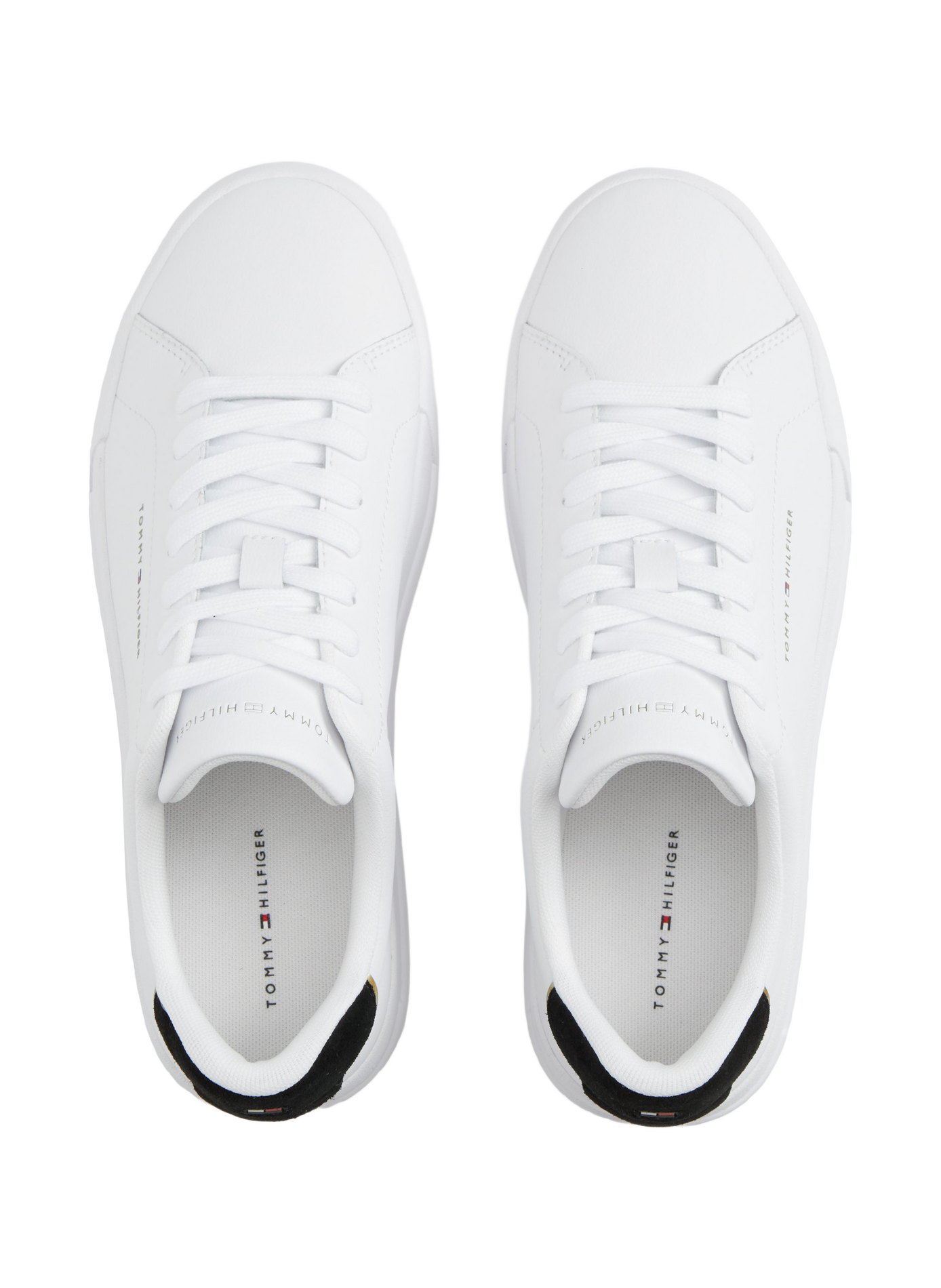 Grain effect leather sneakers TOMMY HILFIGER White