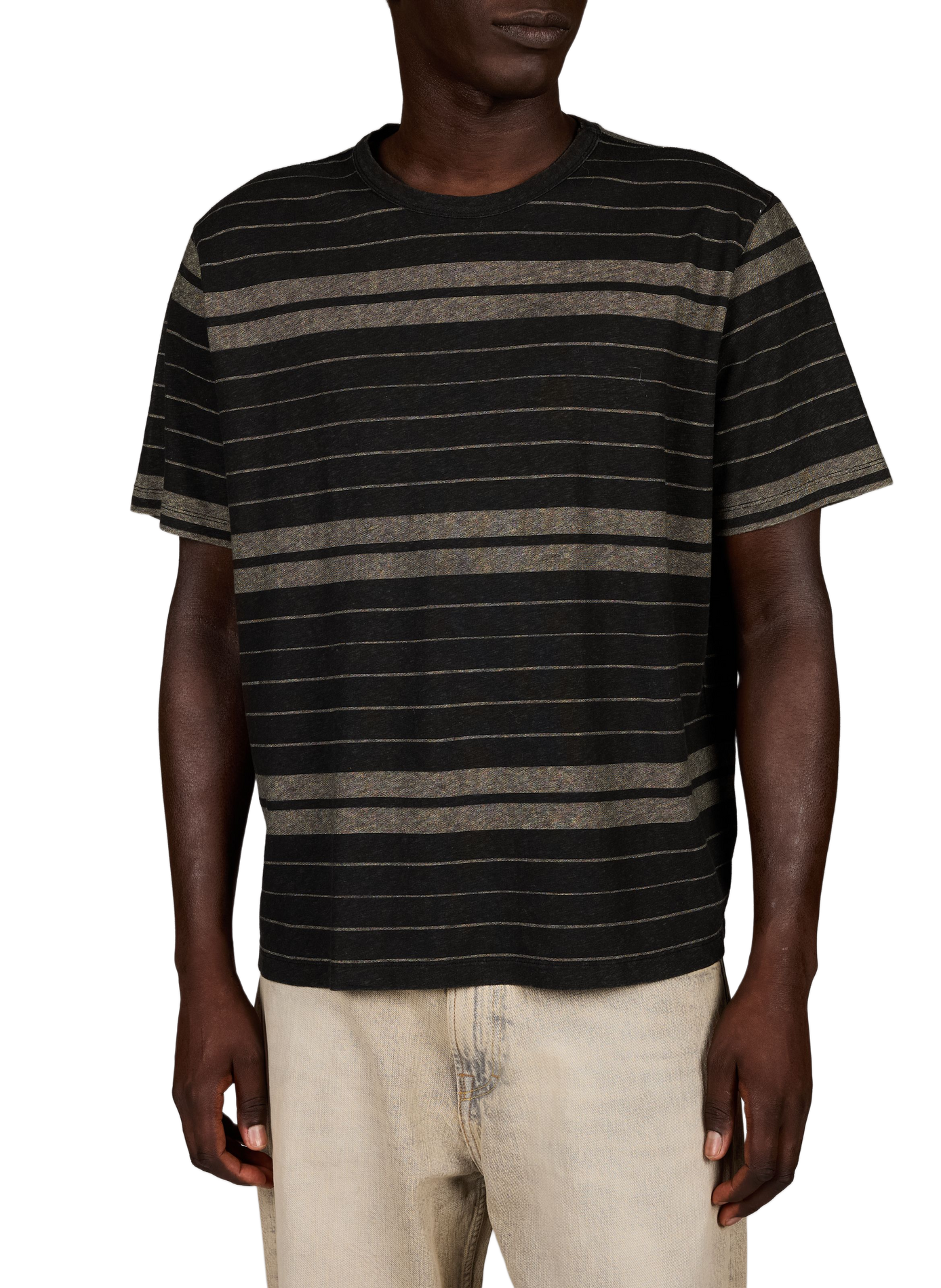 Large striped cotton and linen t-shirt OUR LEGACY Multicolour