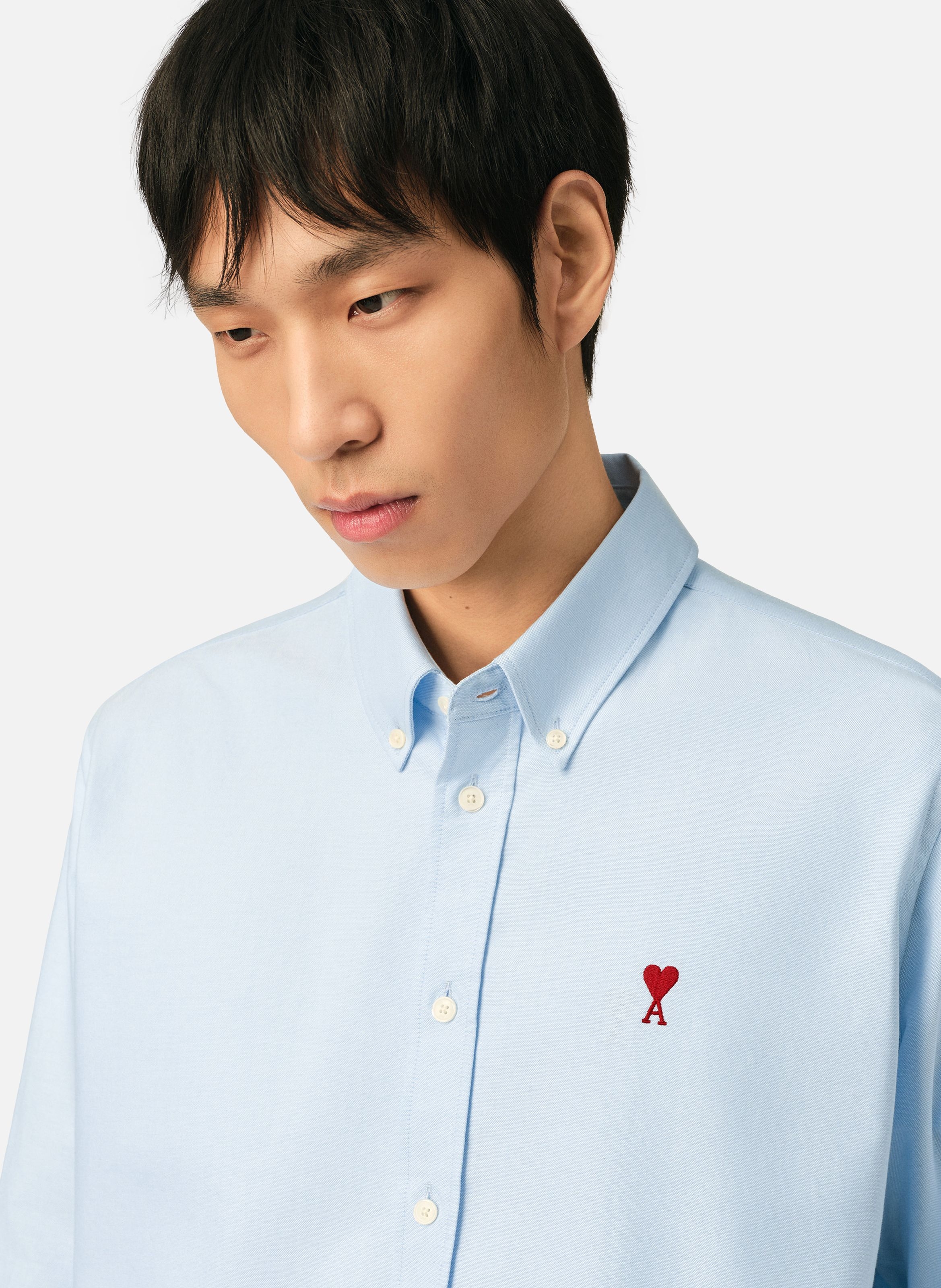 Chemise col boutonné ami de coeur unisexe AMI PARIS Bleu