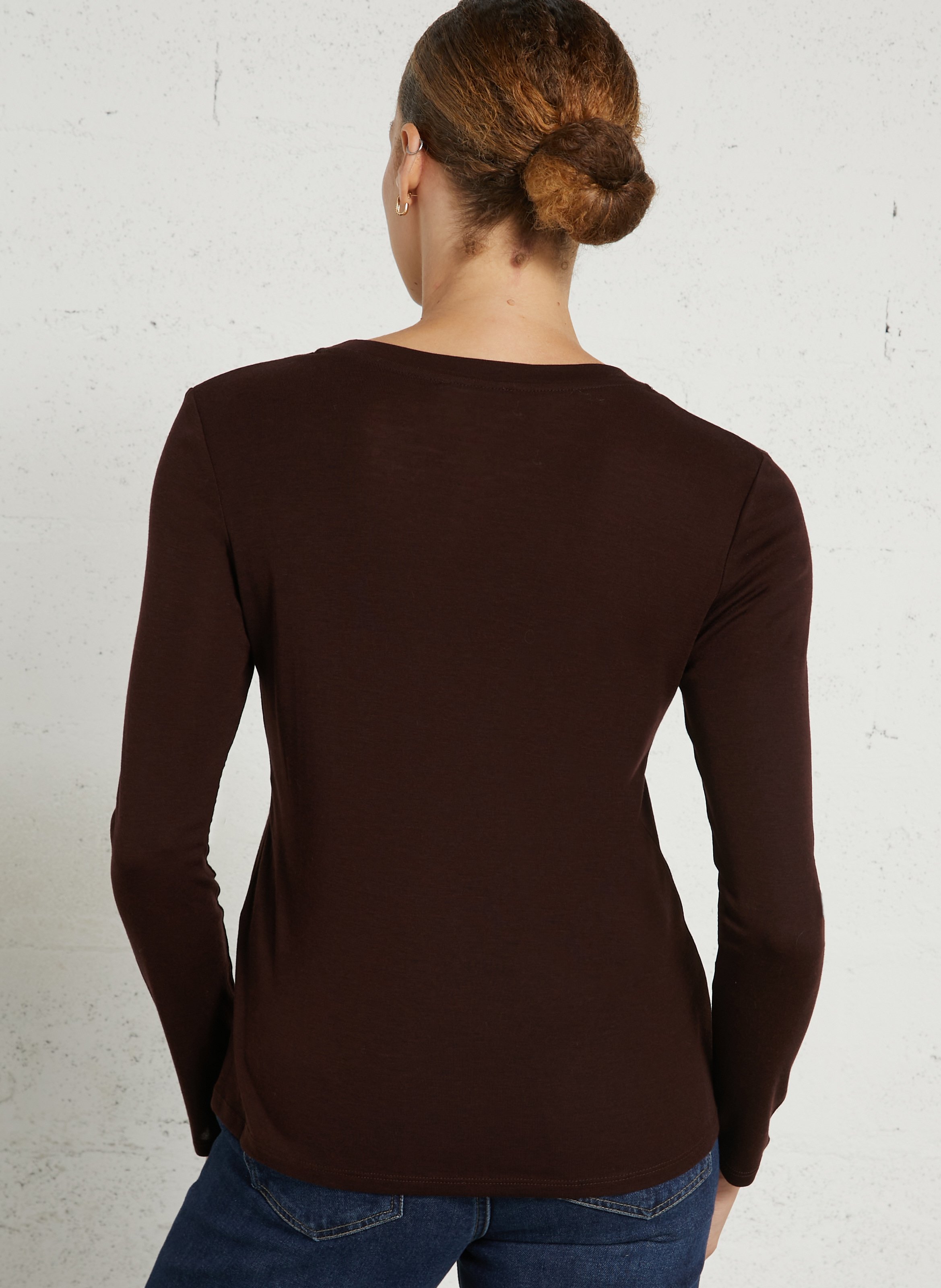 T-shirt cintré manches longues topaze | Rouge MAISON 123 Femme
