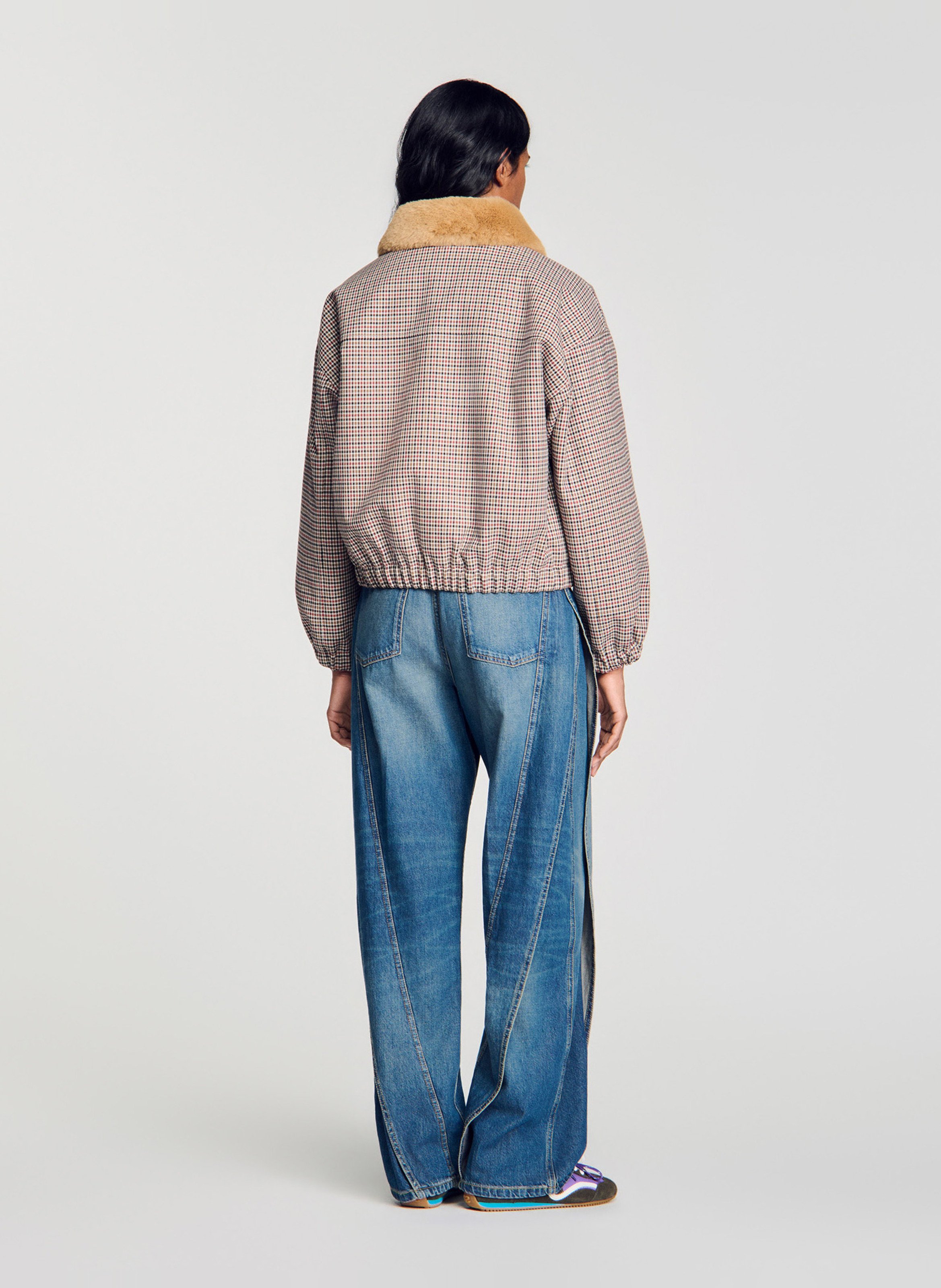 Veste oversize imprimée en coton mélangé SANDRO Marron