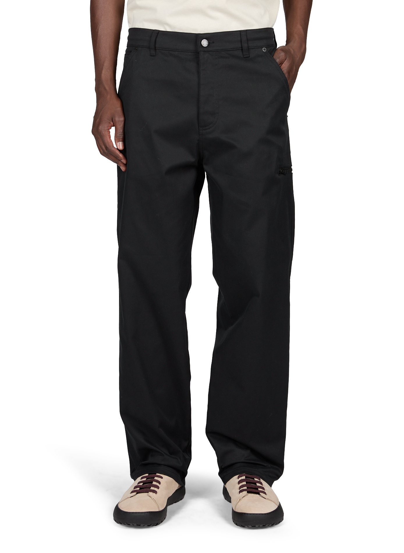 Straight cotton-blend trousers MONCLER Black