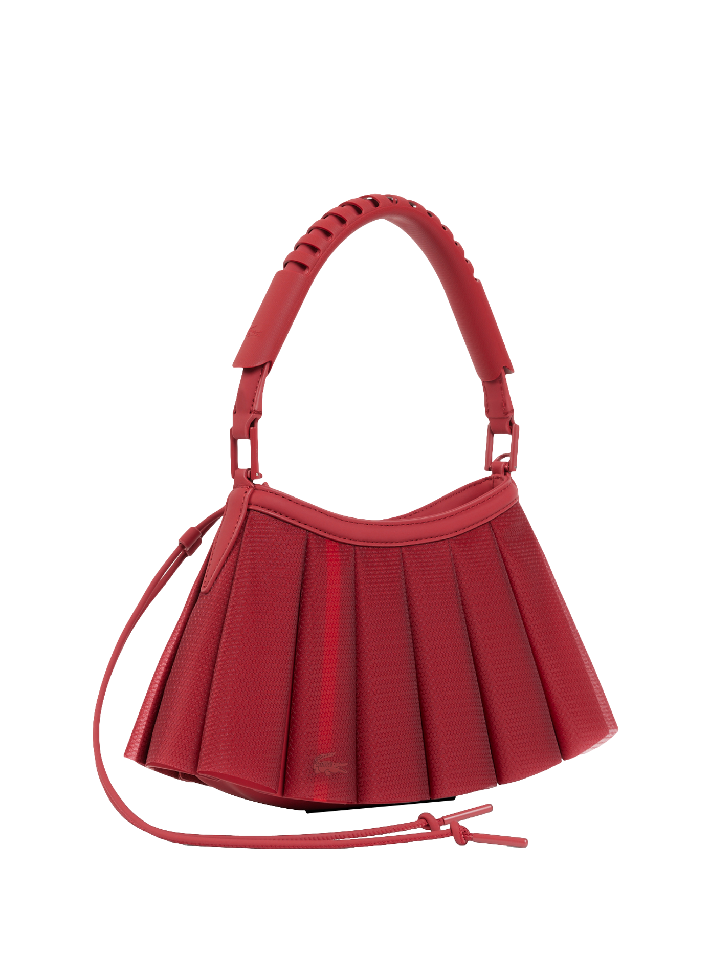 Small Lenglen handbag in mesh leather LACOSTE Red