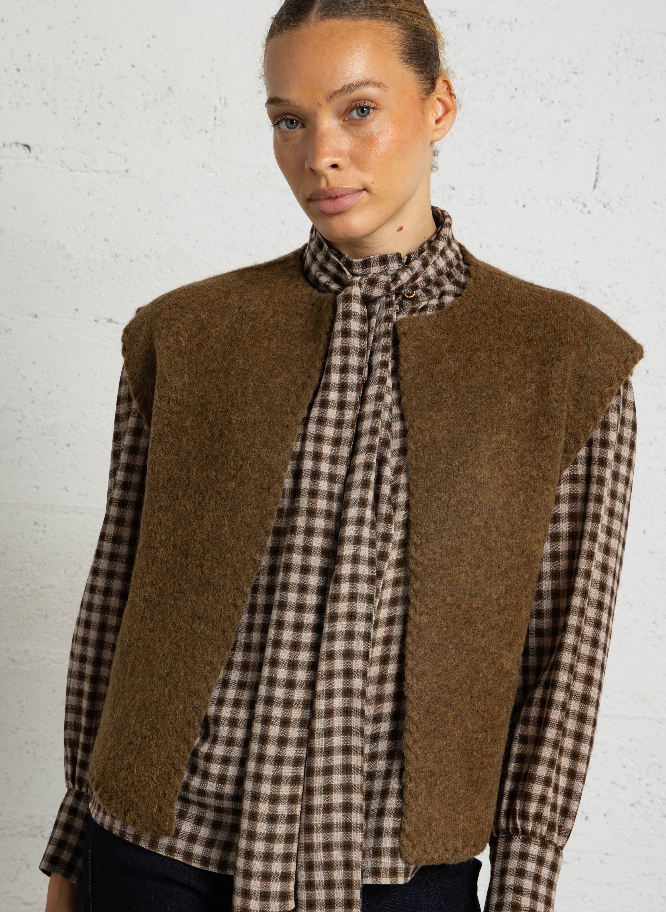 Gilet sans manches en laine mélangée anthea MAISON 123 Vert