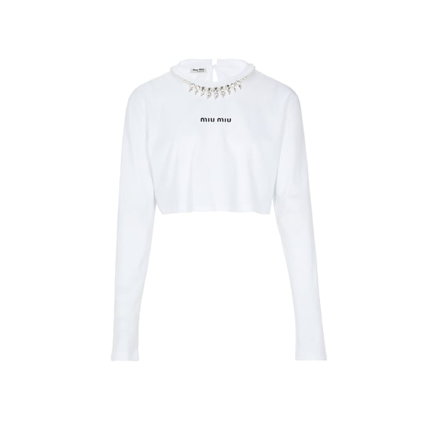 T-shirt en coton à strass