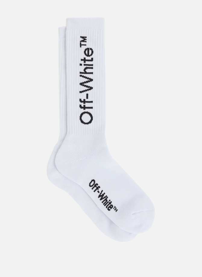 Mid-calf socks with logo OFF-WHITE