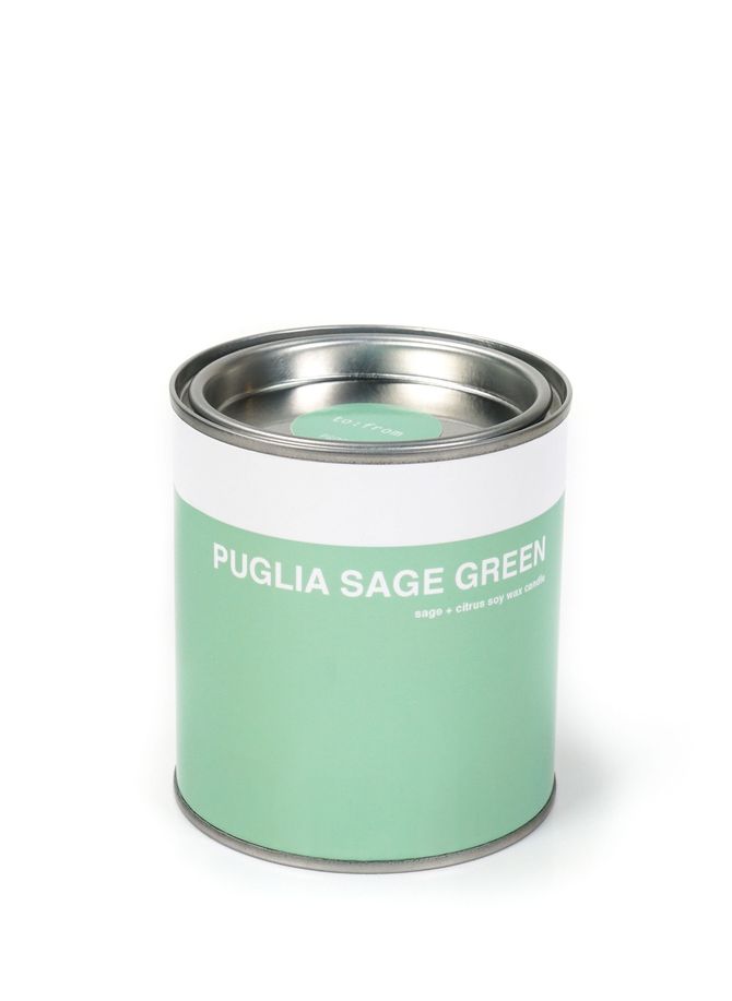 Green paint pot candle TO FROM