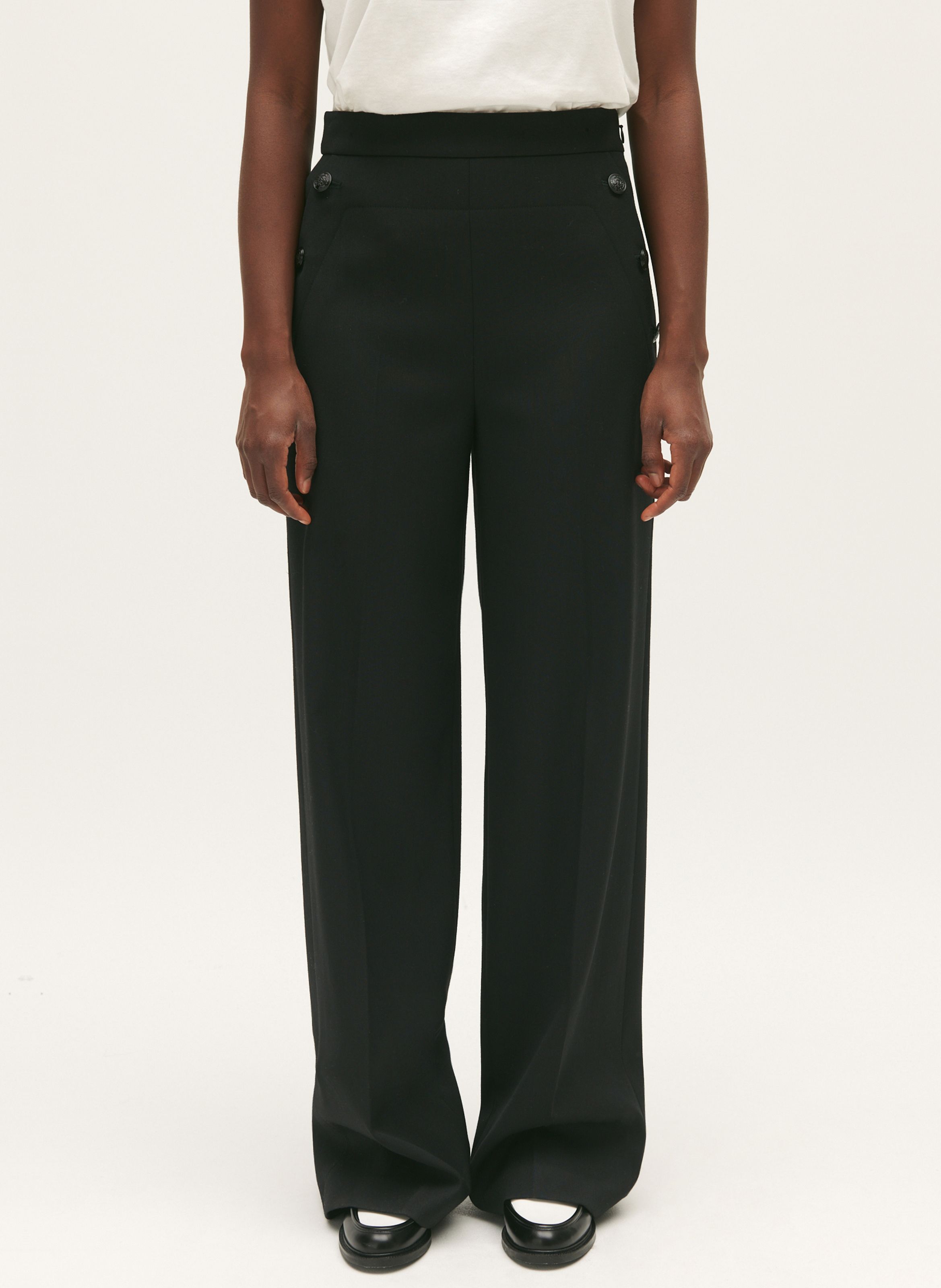 Pantalon droit taille haute pames Noir